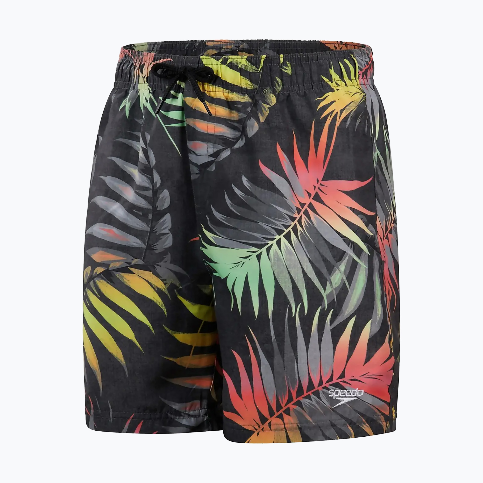 Speedo pantaloncini da bagno per bambini con palma 15" stampata, nero/verde/fluotangolo (128 cm) (Printed 15" 8-09067G678)