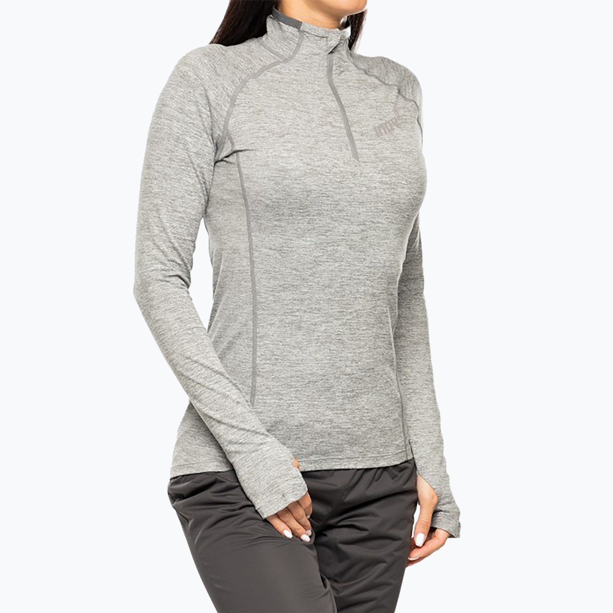 Felpa running donna Inov-8 Train Elite Mid Half Zip grigio chiaro (34) (Train Elite Mid Half Zip 000518-LG-02)