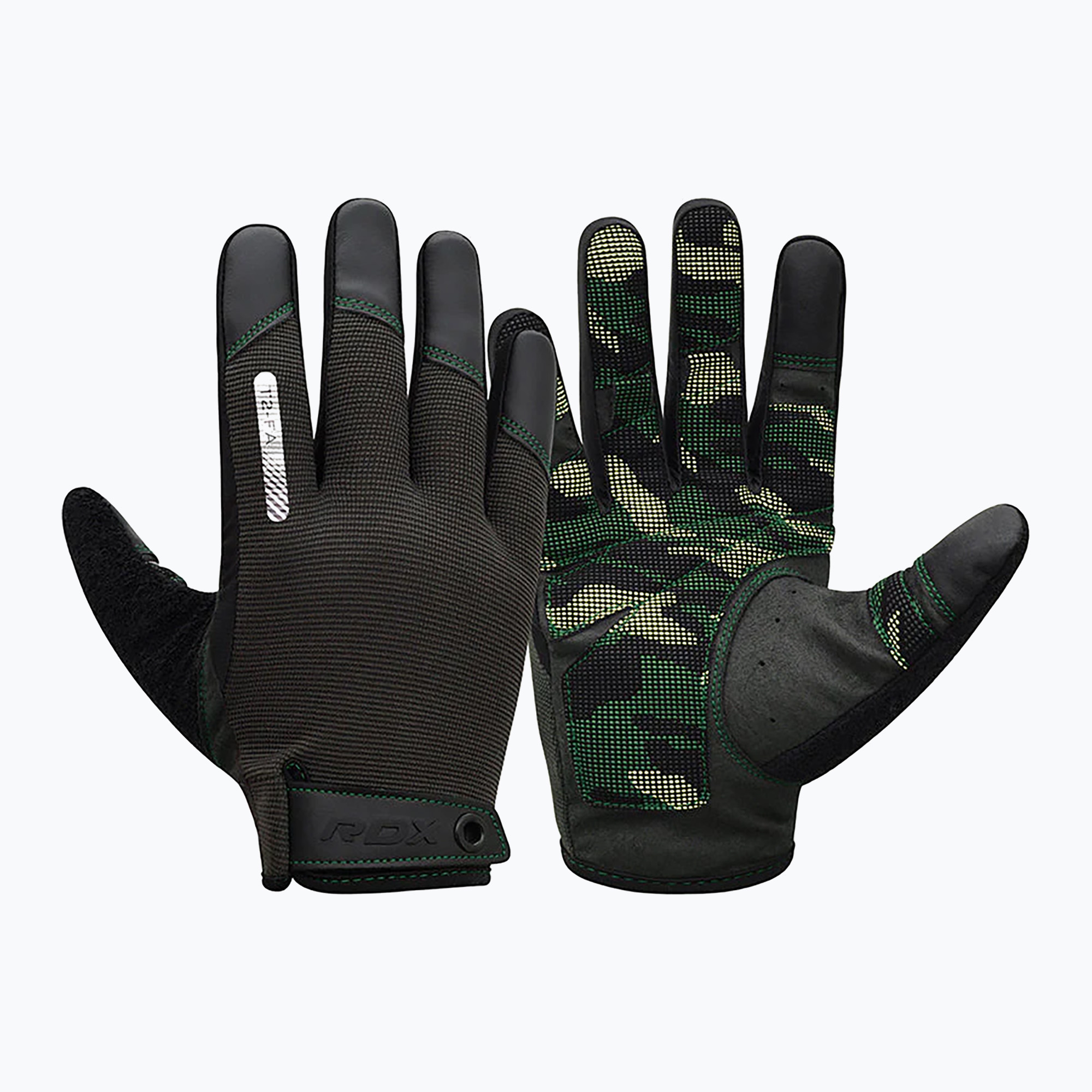 RDX T2 Guanti da palestra a dita piene con touch screen verde militare (L) (T2 Touch Screen Friendly Full Finger Gym Gloves WGA-T2FA)