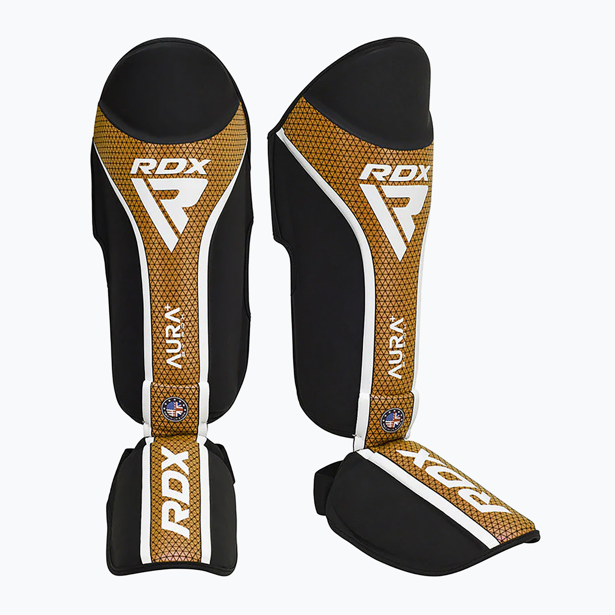RDX Shin Instep Aura Plus T-17 protezioni dorate per tibia e piede (M) (Shin Instep Aura Plus T-17 SGR-T17BGL-M+)