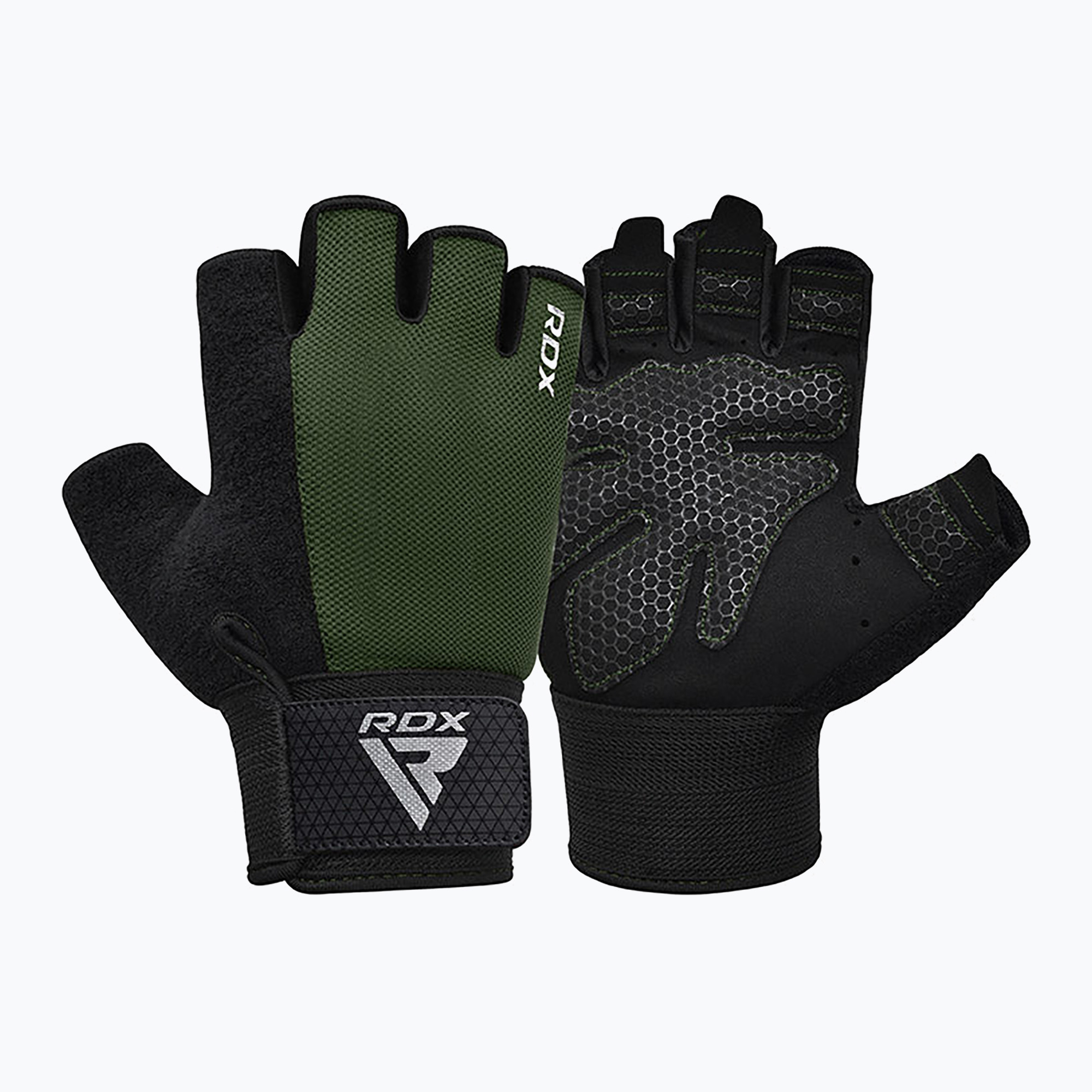 RDX W1H Guanti da allenamento per palestra verde militare (XL+) (W1H Gym Workout WGA-W1HA)