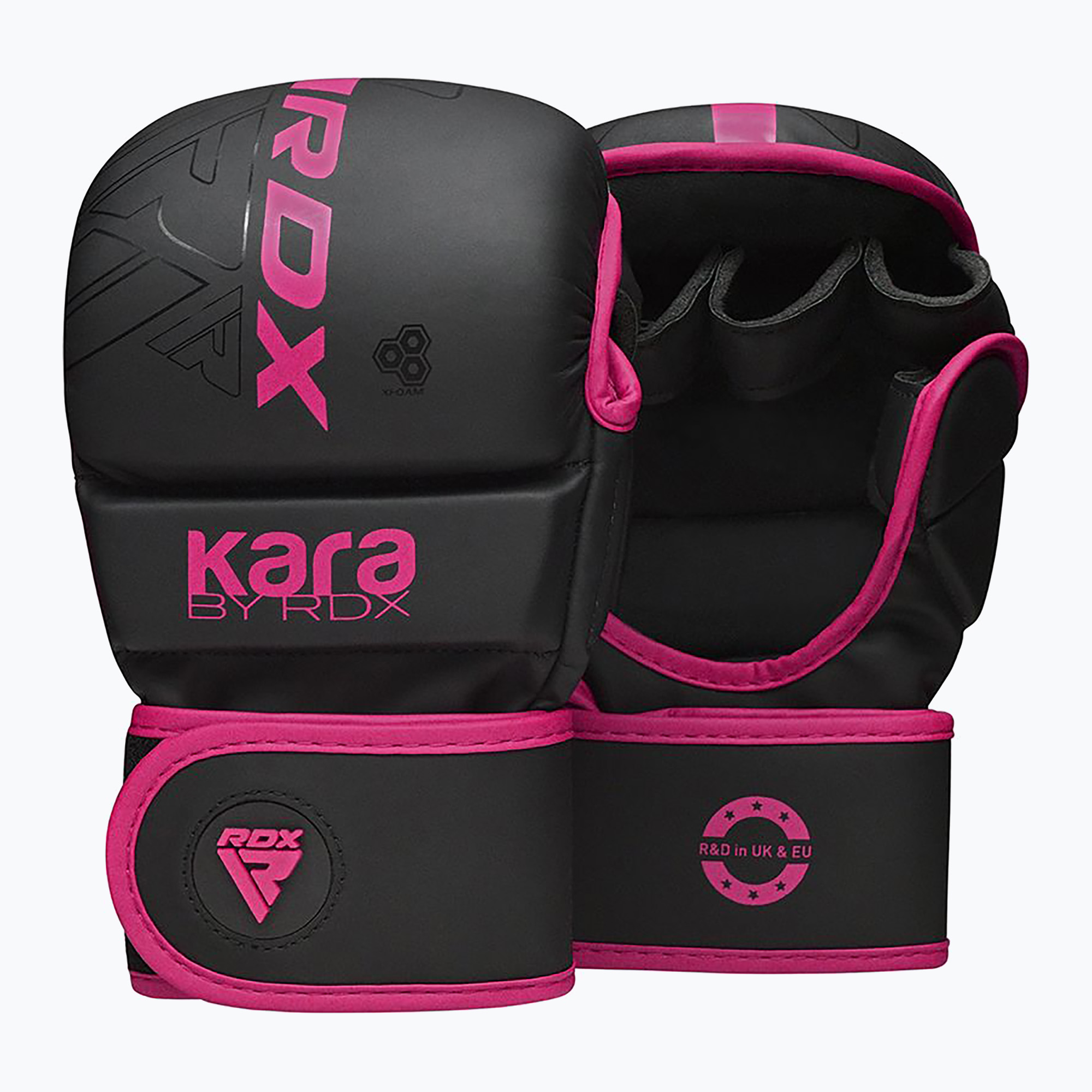 Guanti da grappling RDX F6 Shooter rosa (XS/S) (F6 Shooter Grappling GSR-F6MP)