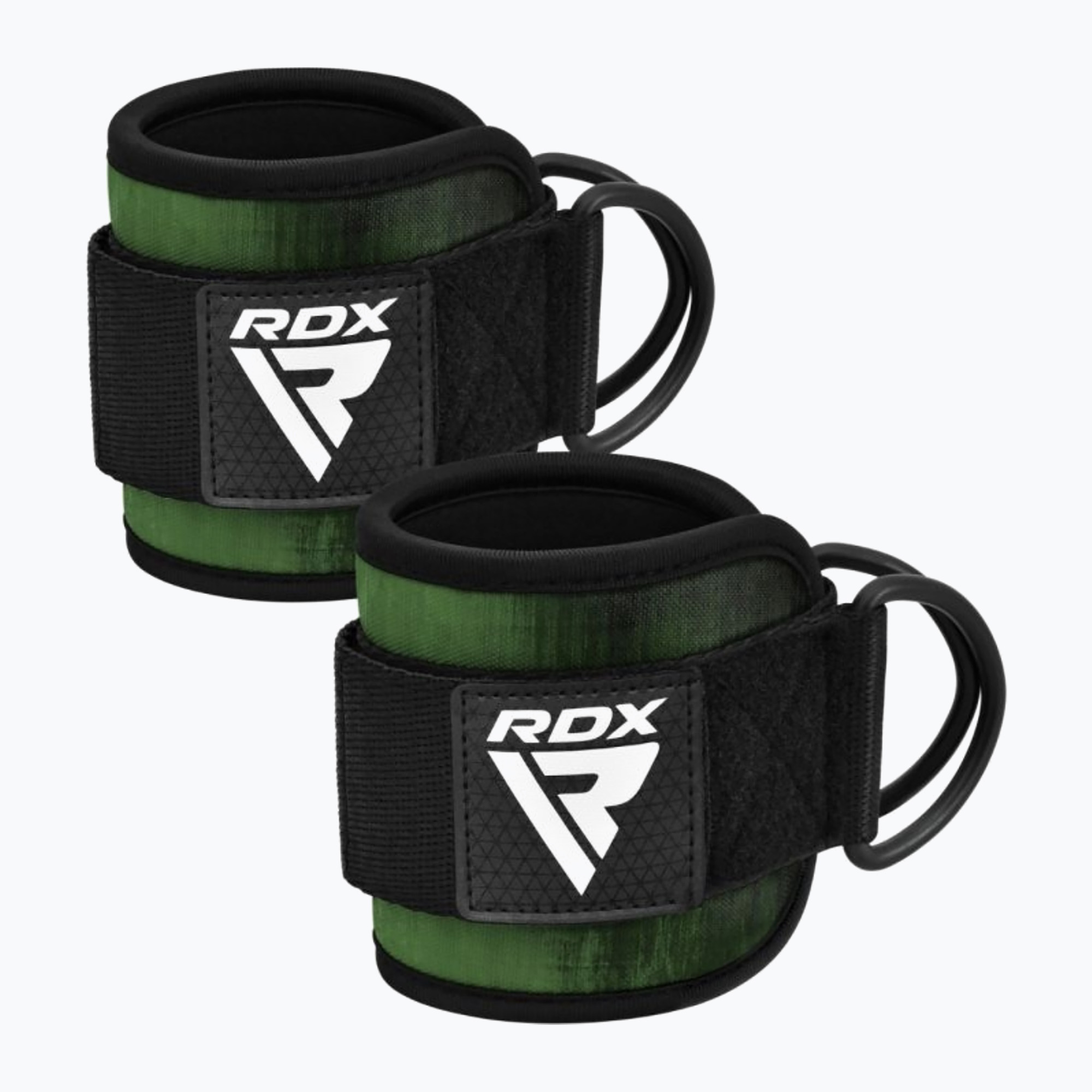 RDX A4 Cinghie di aggancio alla caviglia per macchine a cavo da palestra verde militare (A4 Ankle Straps For Gym Cable Machine WAN-A4AG-P)