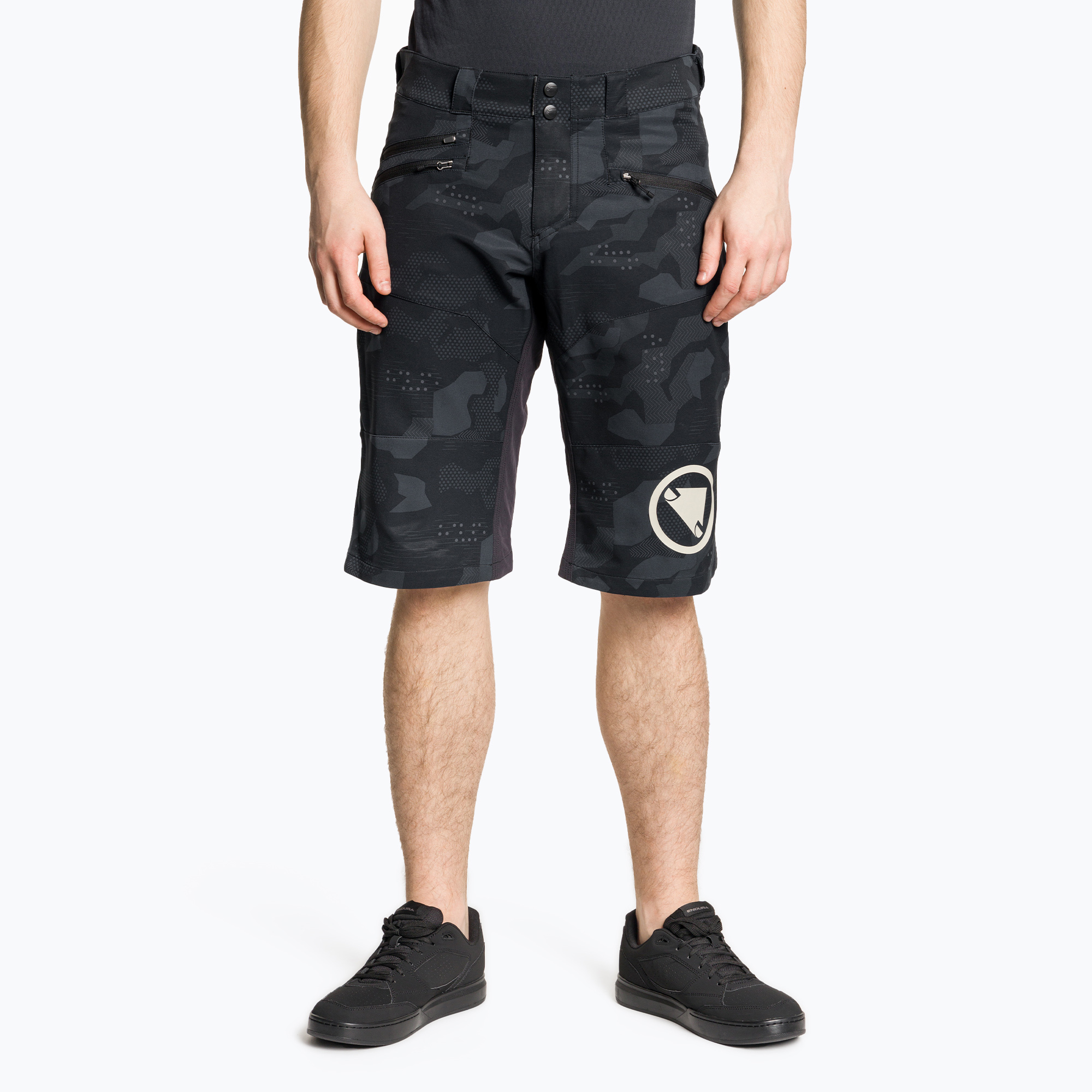 Pantaloncini da ciclismo Endura Singletrack II Short da uomo in camo nero (2XL) (Singletrack II Short E8102BC)