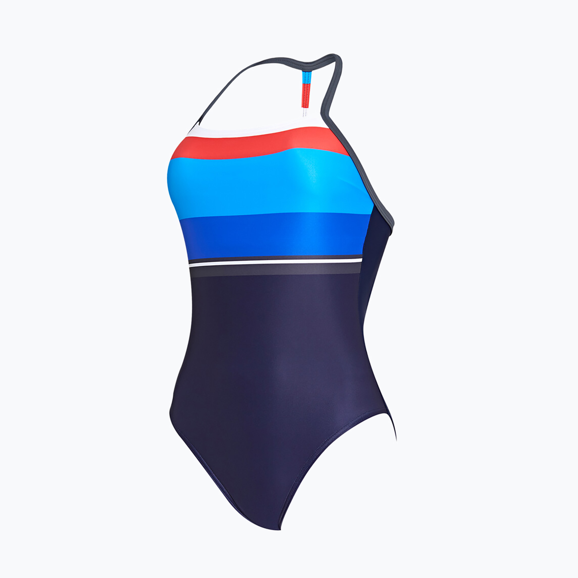 Costume intero da donna Zoggs Pop Block T Back bianco/rosso/blu/navy
