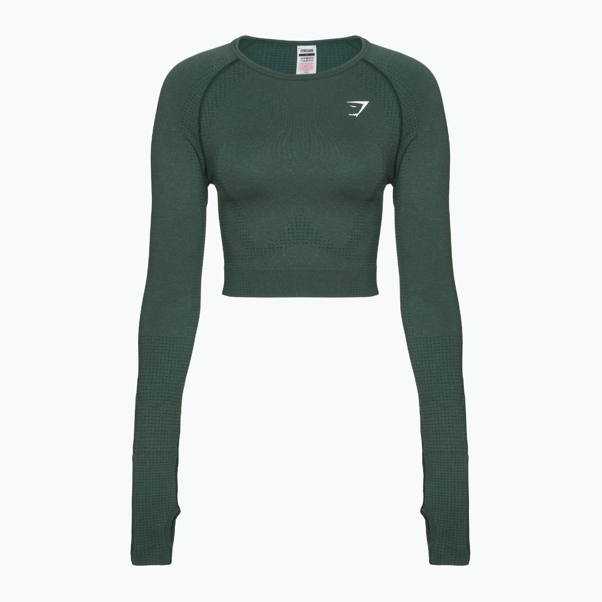 Top da allenamento a maniche lunghe da donna Gymshark Vital Seamless Crop Top ossidiana / grigio / marna (XL) (Vital Seamless Crop Top B1A3D-EBDK-AI1)