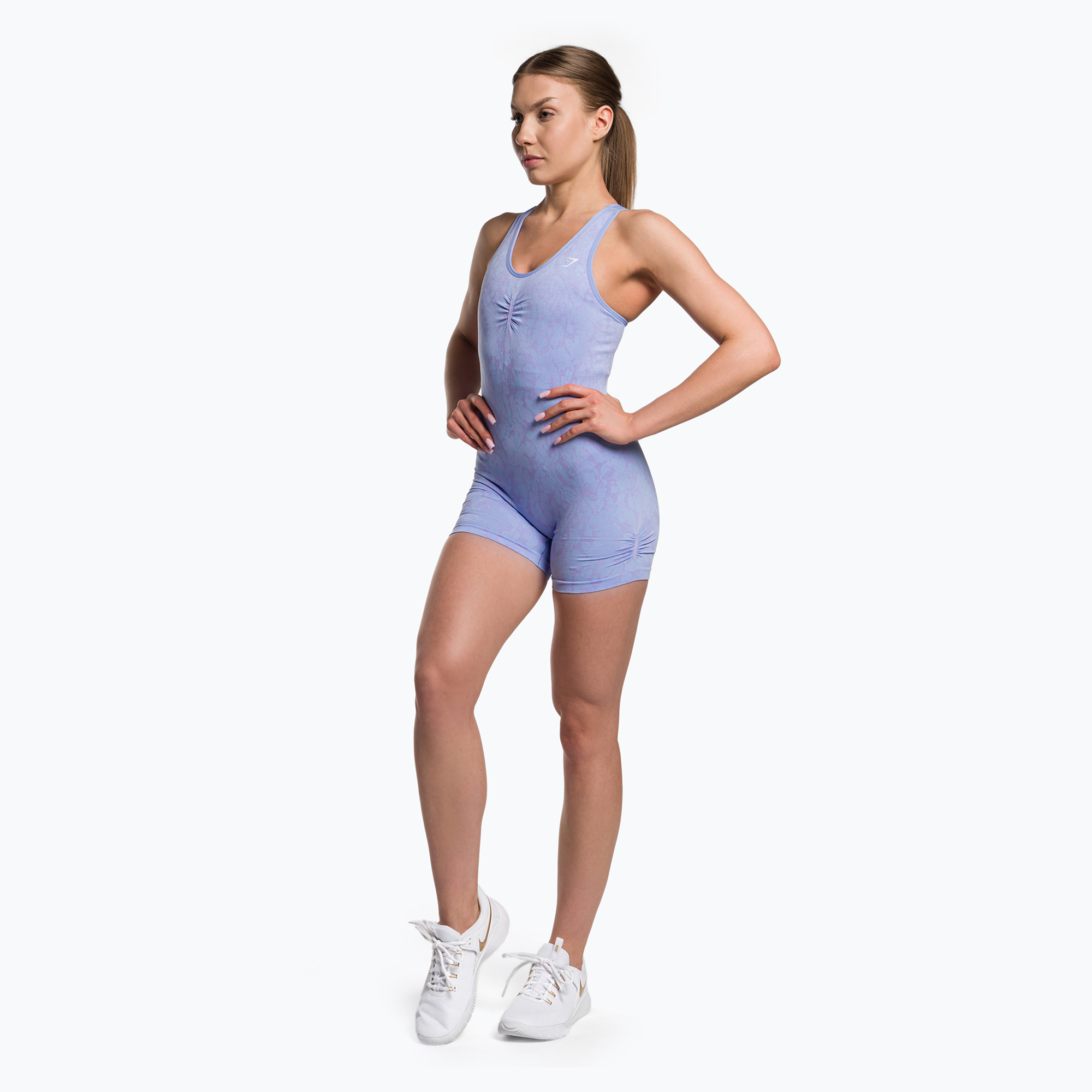 Gymshark Adapt Animal Butterfly tuta fitness blu alpino/viola/bianco (XS) (Adapt Animal Butterfly B1A3N-UBBH-CK1)