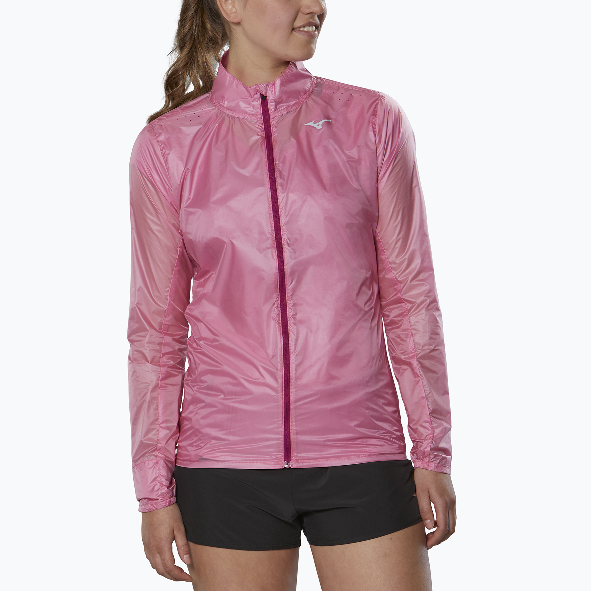 Giacca da corsa da donna Mizuno Aero wild orchid (L) (Aero J2GE120064)