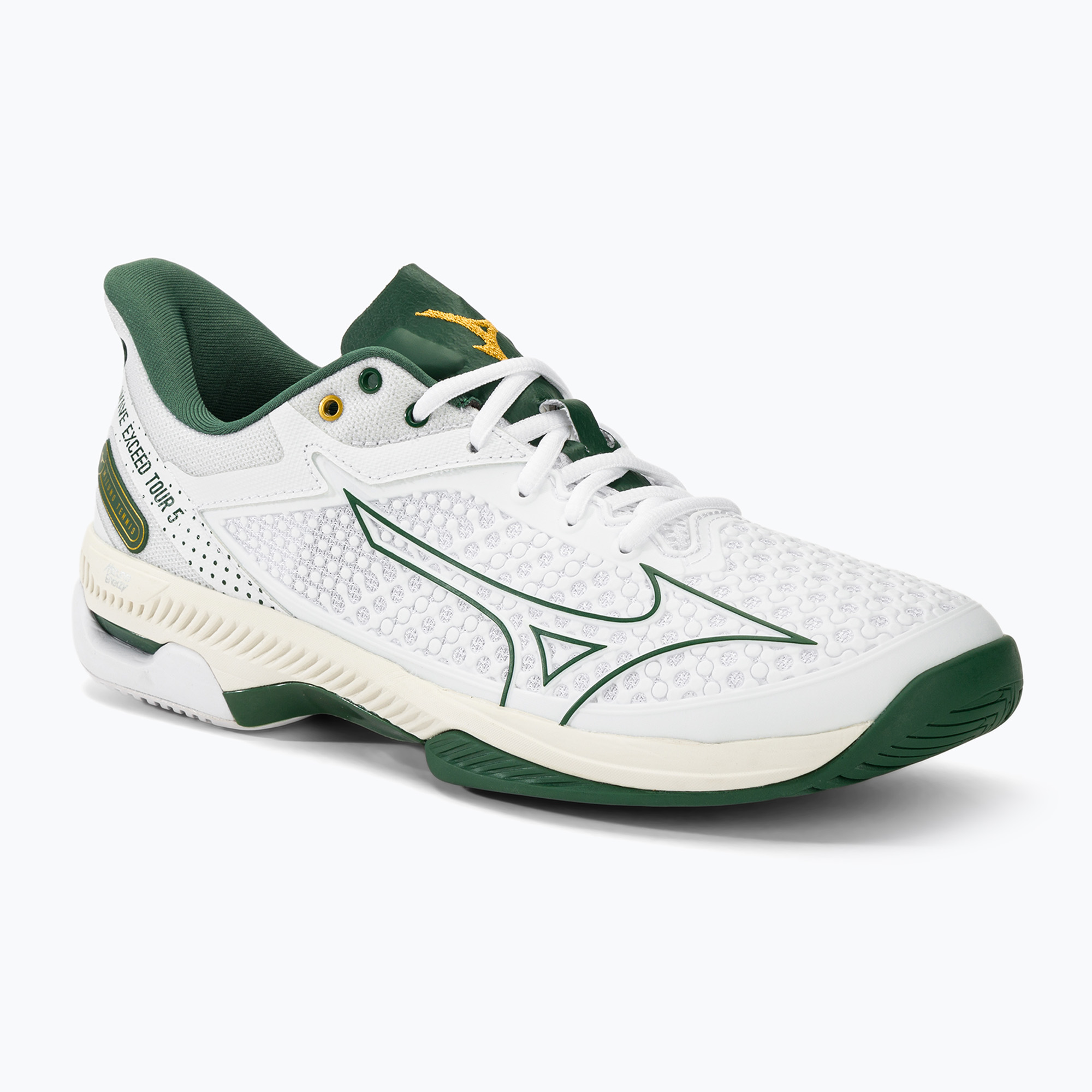 Scarpe da tennis da uomo Mizuno Wave Exceed Tour 5 AC bianco/ago di pino/papiro (44.5 EU) (Wave Exceed Tour 5 AC 61GA227036)