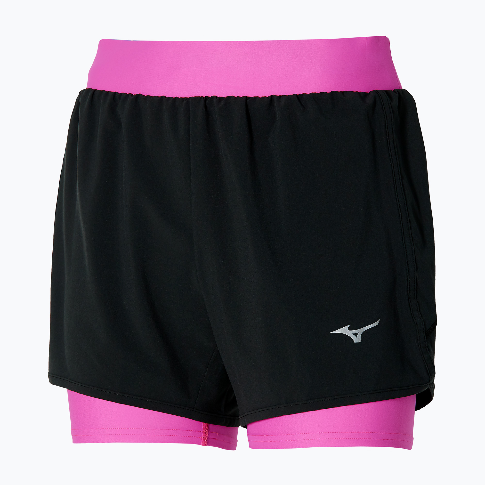 Pantaloncini da corsa da donna Mizuno ER 4.5 2in1 nero/rosa