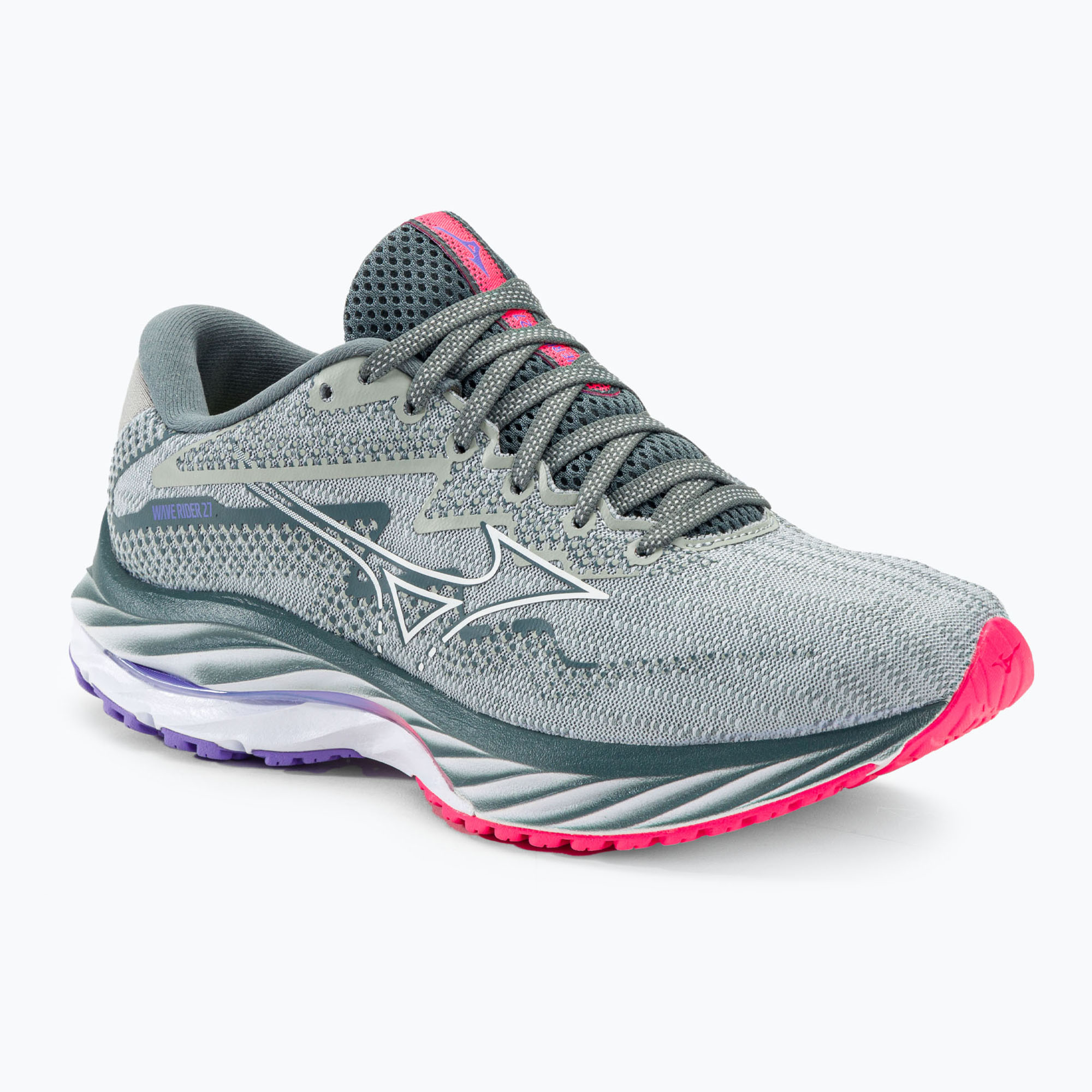 Scarpe da corsa da donna Mizuno Wave Rider 27 blu perla/bianco/alta rosa (36.5 EU) (Wave Rider 27 J1GD230321)