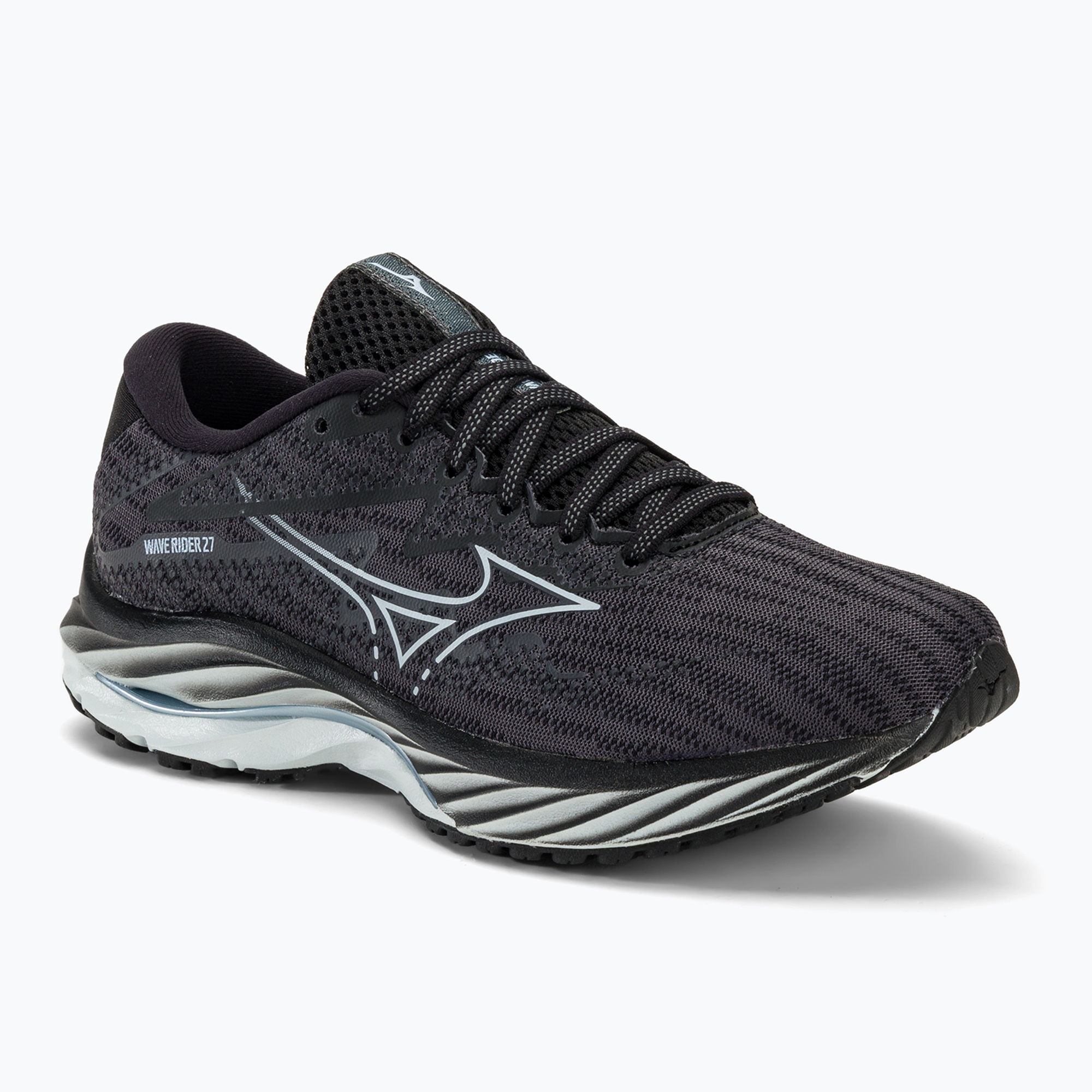 Scarpe da corsa da donna Mizuno Wave Rider 27 Larghezza ebano/snowcrest/nero (37 EU) (Wave Rider 27 Width J1GD230622)