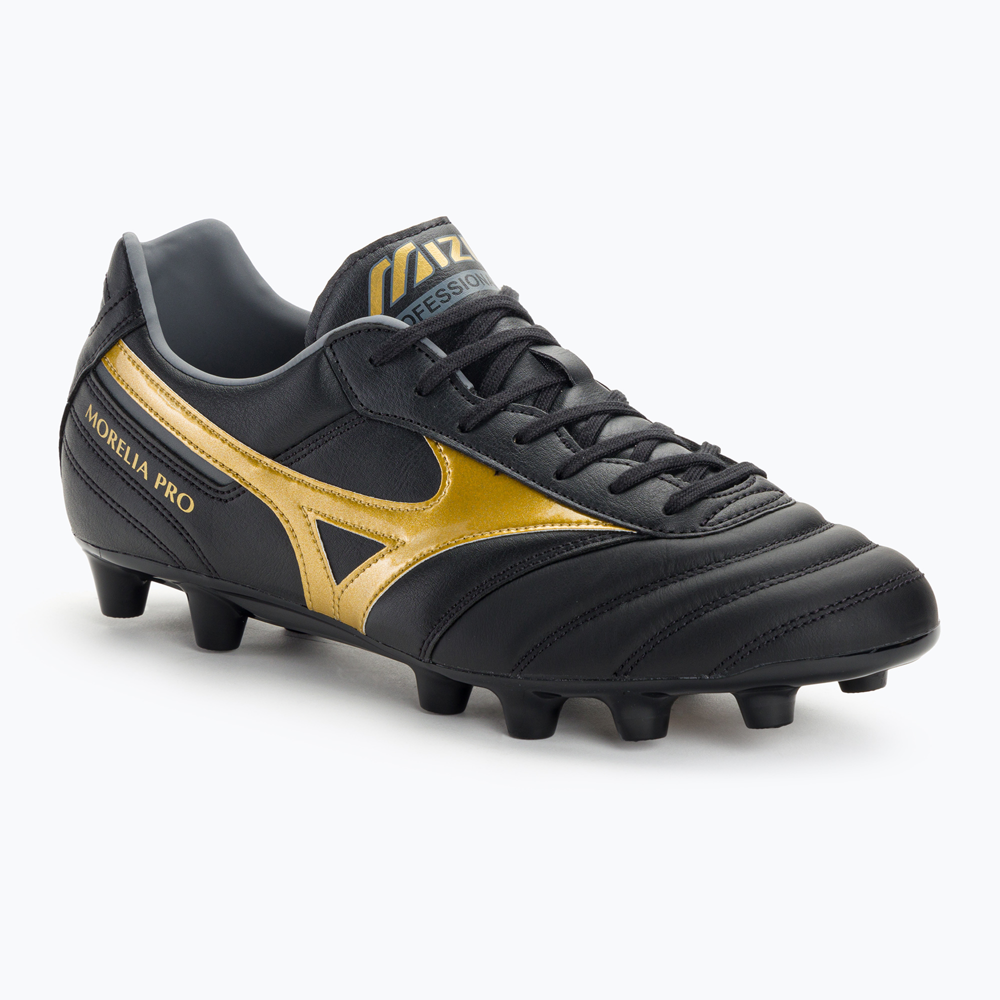 Mizuno Morelia II PRO MD scarpe da calcio da uomo nero/oro/ombra scura (42.5 EU) (Morelia II PRO MD P1GA231350)