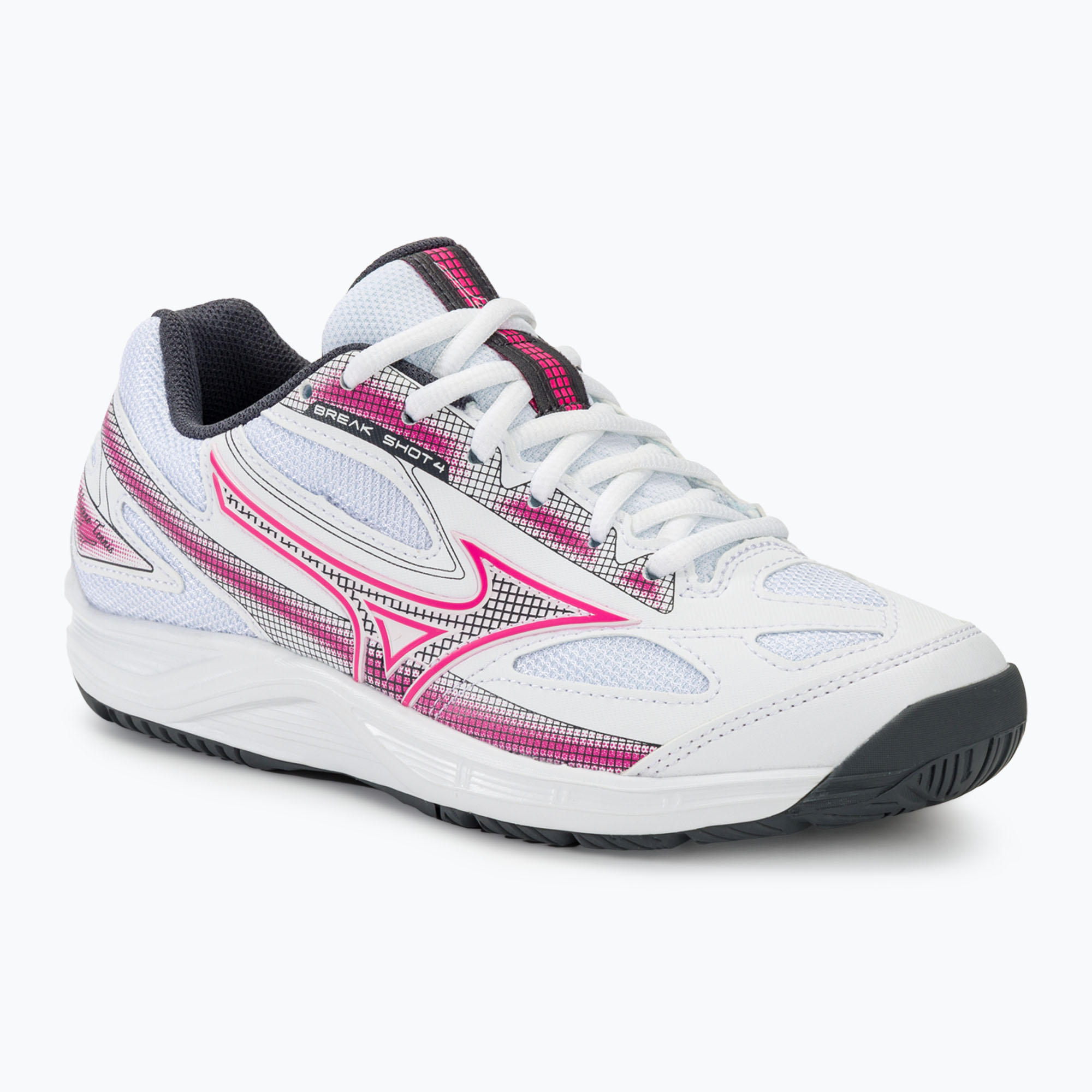 Scarpe da tennis da donna Mizuno Break Shot 4 AC bianco / rosa tetra / turbolenza (38 EU) (Break Shot 4 AC 61GA232658)