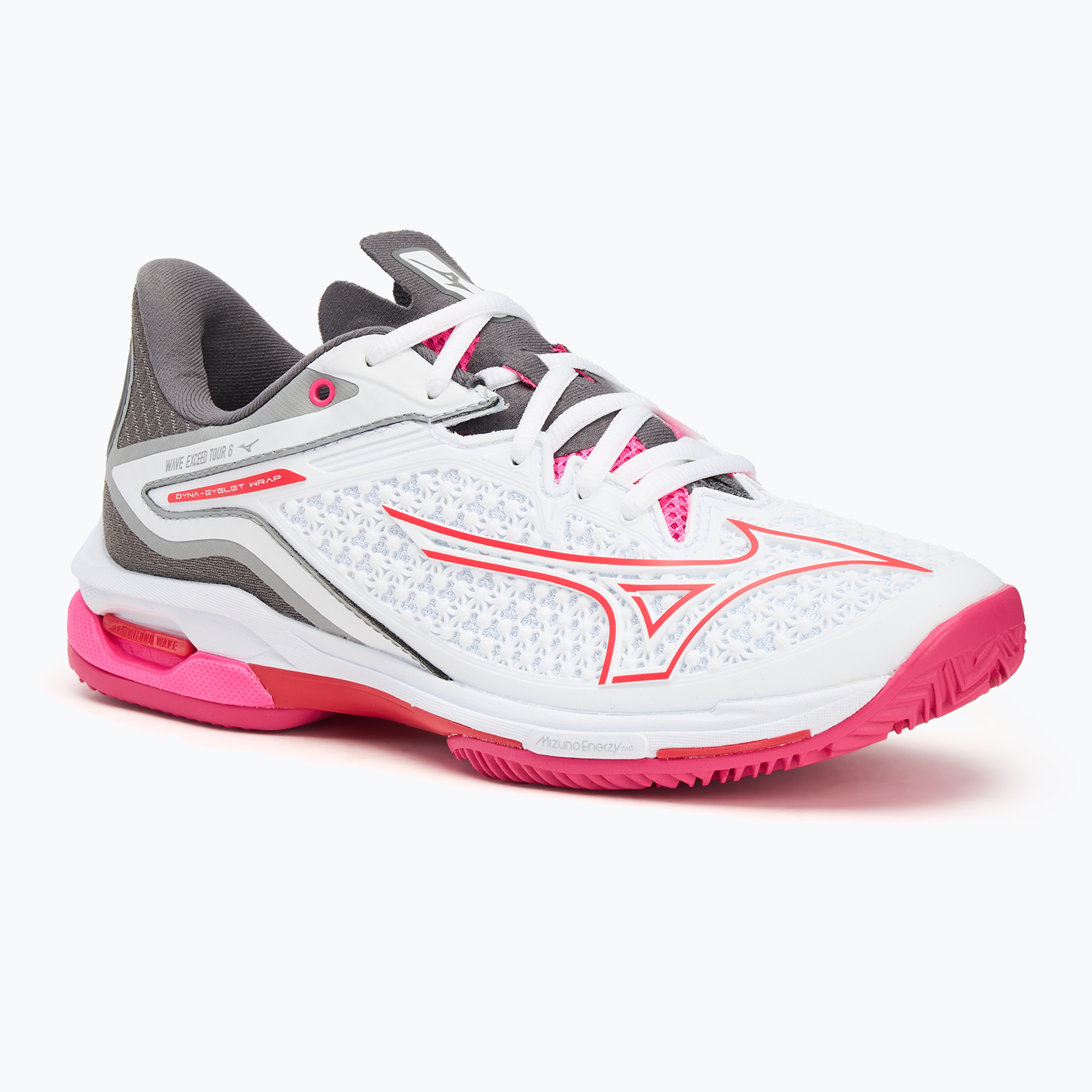 Scarpe da tennis da donna Mizuno Wave Exceed Tour 6 CC bianco/rosso radiante/tinta unita (38 EU) (Wave Exceed Tour 6 CC 61GC247558)