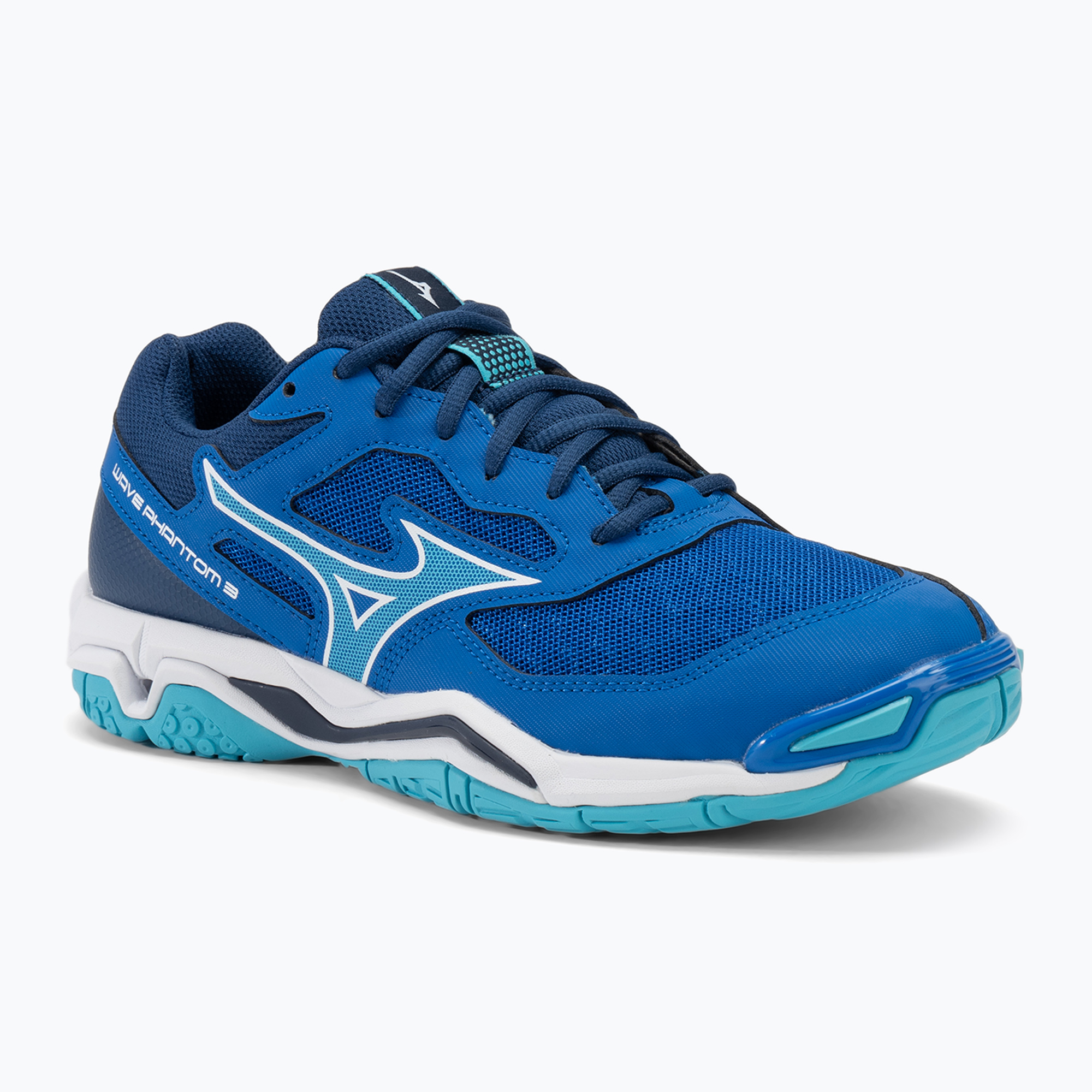 Scarpe da pallamano da uomo Mizuno Wave Phantom 3 blu mugen/bianco/blu estense (44.5 EU) (Wave Phantom 3 X1GA226076)