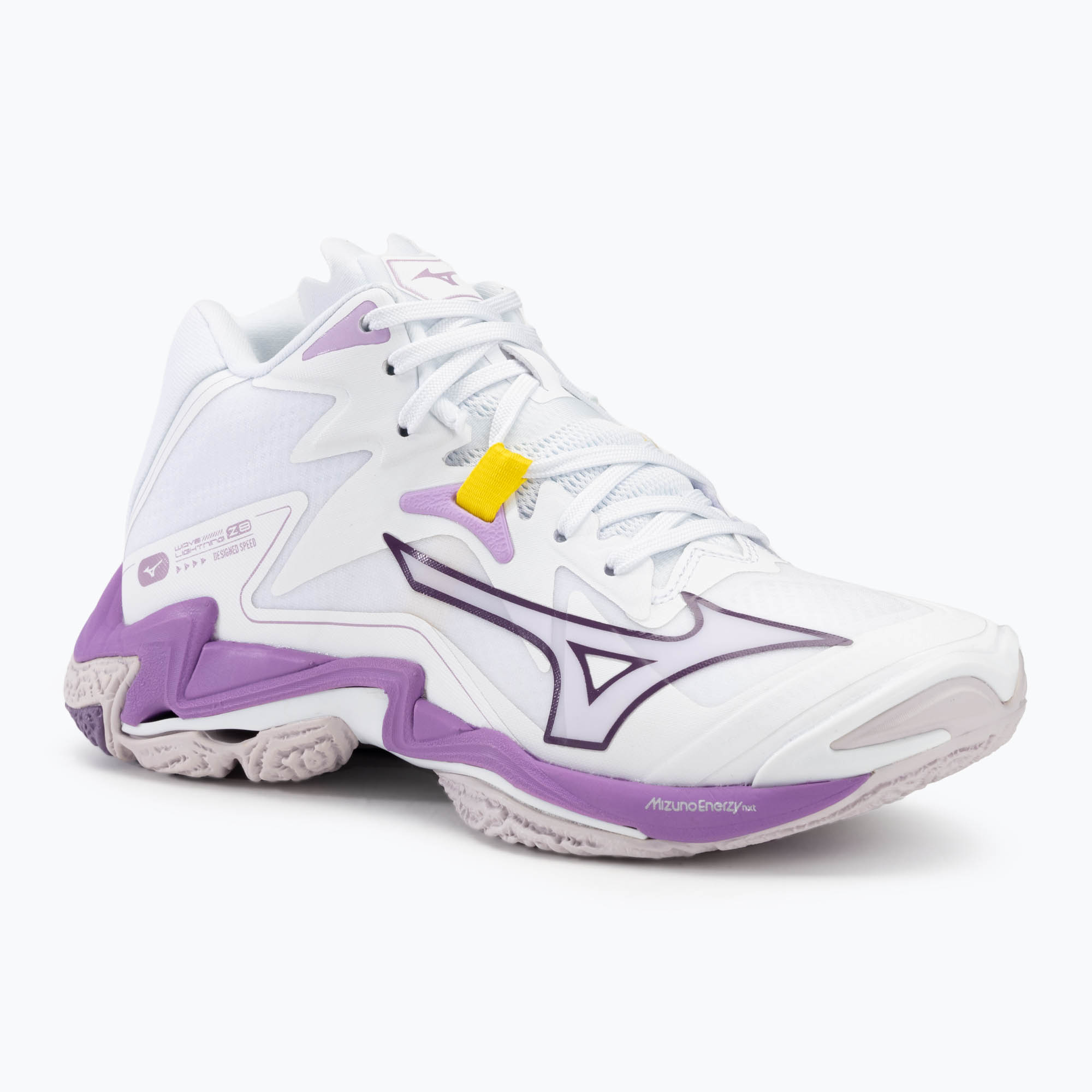 Scarpe da pallavolo da donna Mizuno Wave Lightning Z8 Mid bianco/patria viola/quince