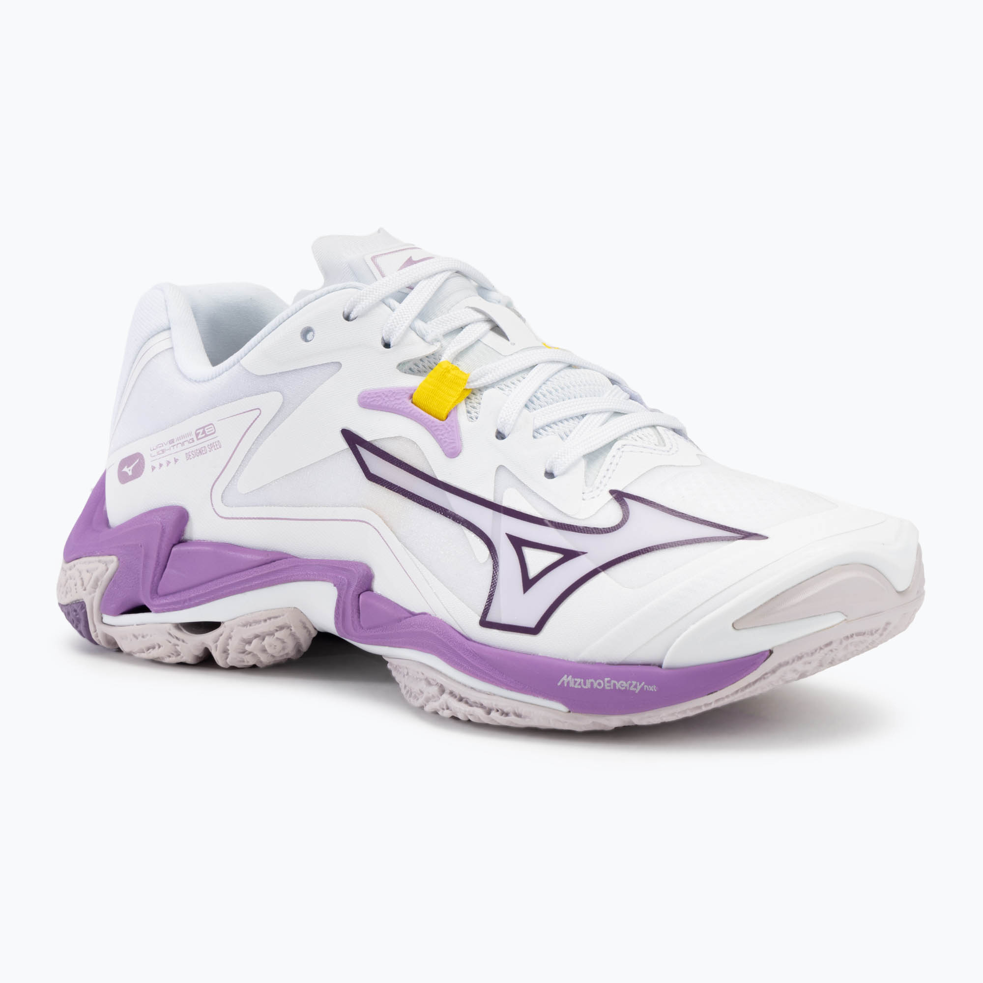 Scarpe da pallavolo da donna Mizuno Wave Lightning Z8 bianco/patria viola/quince (44 EU) (Wave Lightning Z8 V1GC240010)