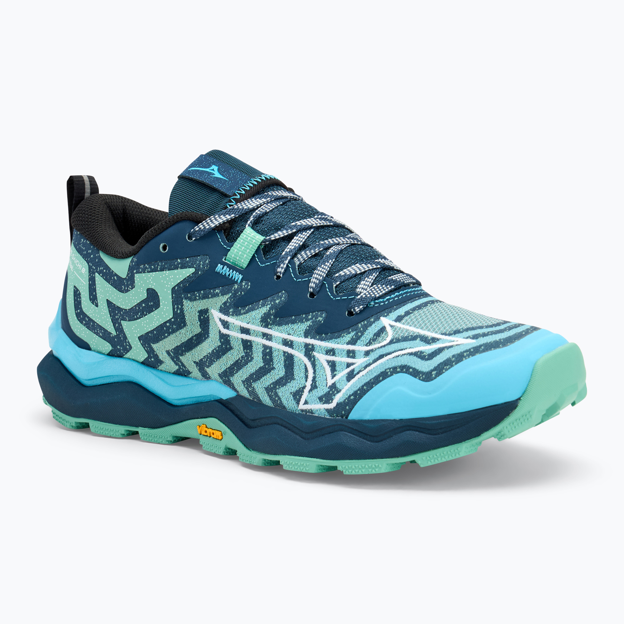 Scarpe da corsa da donna Mizuno Wave Daichi 8 verde giada/bianco/blu fiume (36 EU) (Wave Daichi 8 J1GK247173)
