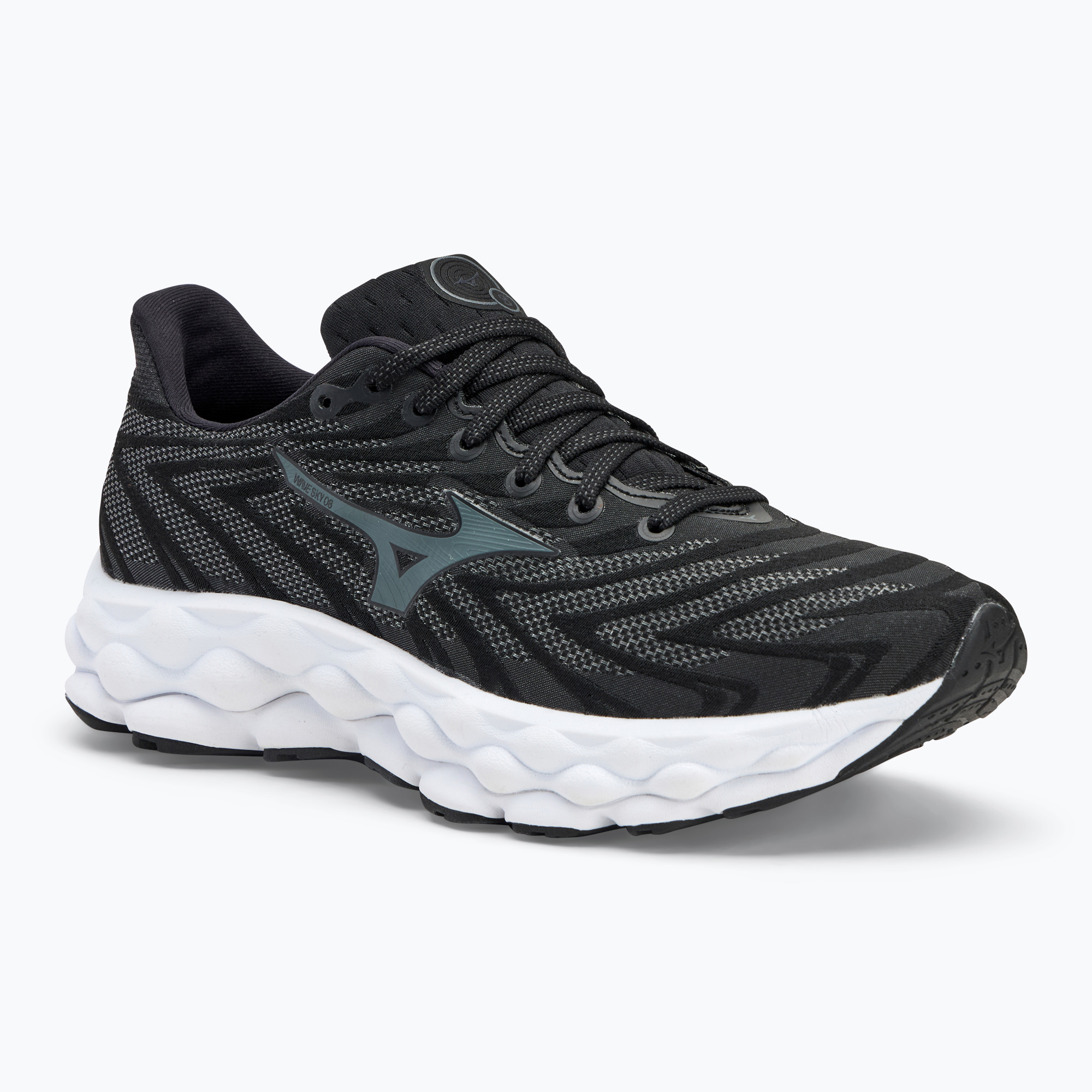Scarpe da corsa da uomo Mizuno Wave Sky 8 nero/grigio metallizzato/bianco (42.5 EU) (Wave Sky 8 J1GC240202)