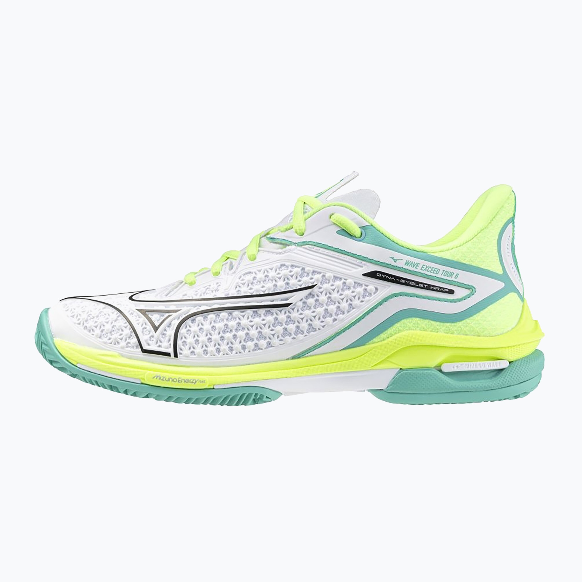 Scarpe da tennis donna Mizuno Wave Exceed Tour 6 CC W bianco/nero/mizuno neo lime (37 EU) (Wave Exceed Tour 6 CC W 61GC247545)