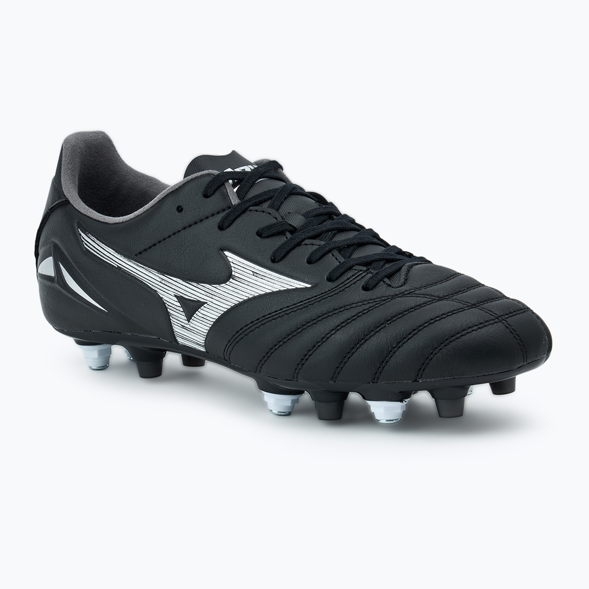 Scarpe da calcio Mizuno Morelia Neo IV Pro MIX uomo nero/argento galassia (42.5 EU) (Morelia Neo IV Pro MIX P1GC243403)