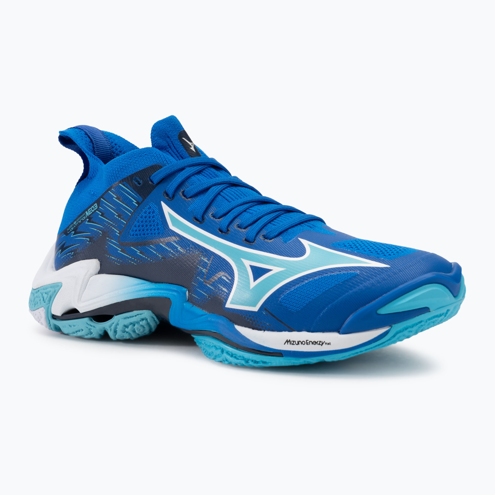 Scarpe da pallavolo da uomo Mizuno Wave Lightning Neo 3 blu mugen/bianco/blu estense (39 EU) (Wave Lightning Neo 3 V1GA240201)