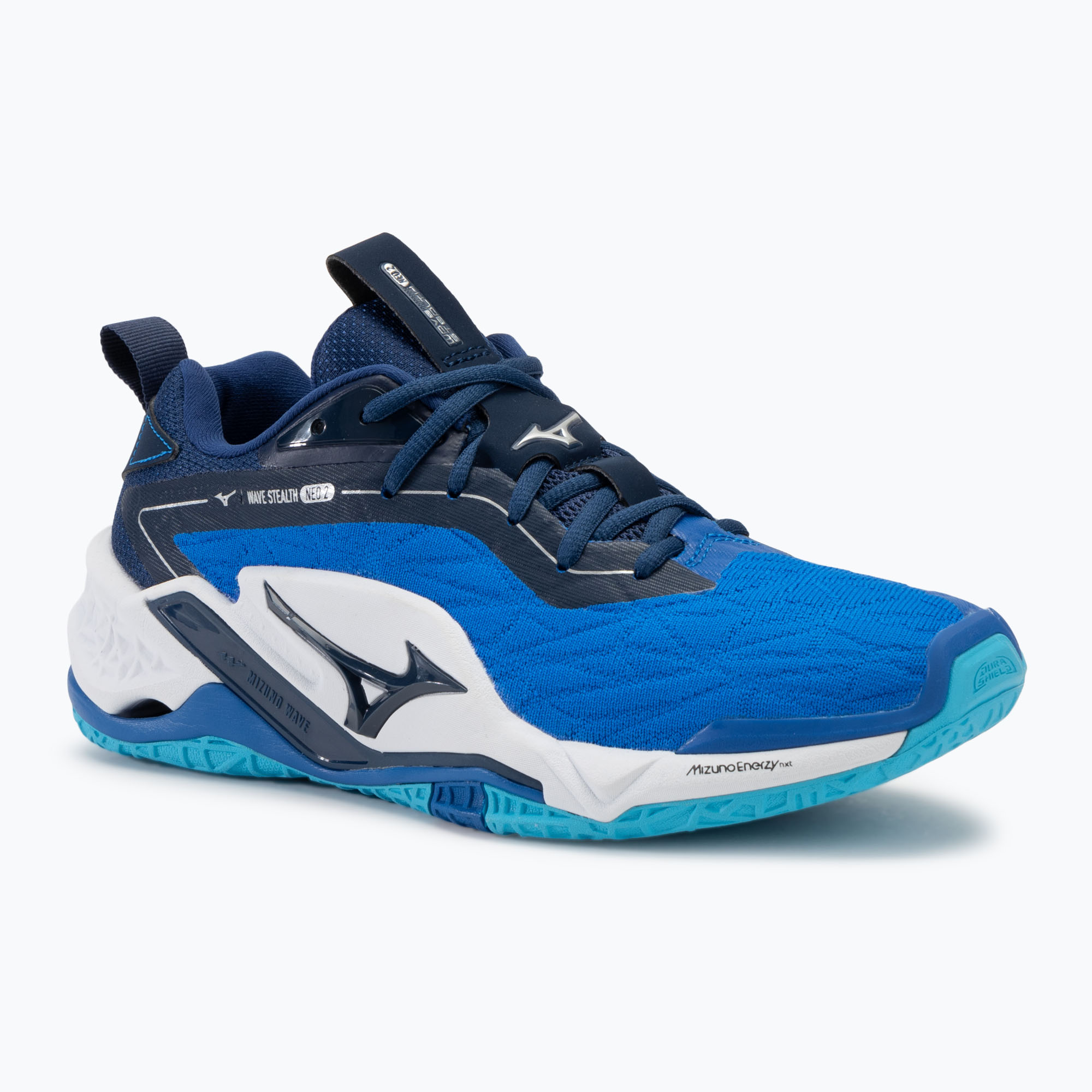 Scarpe da pallamano da uomo Mizuno Wave Stealth Neo 2 blu mugen/bianco/blu estate (39 EU) (Wave Stealth Neo 2 X1GA240001)
