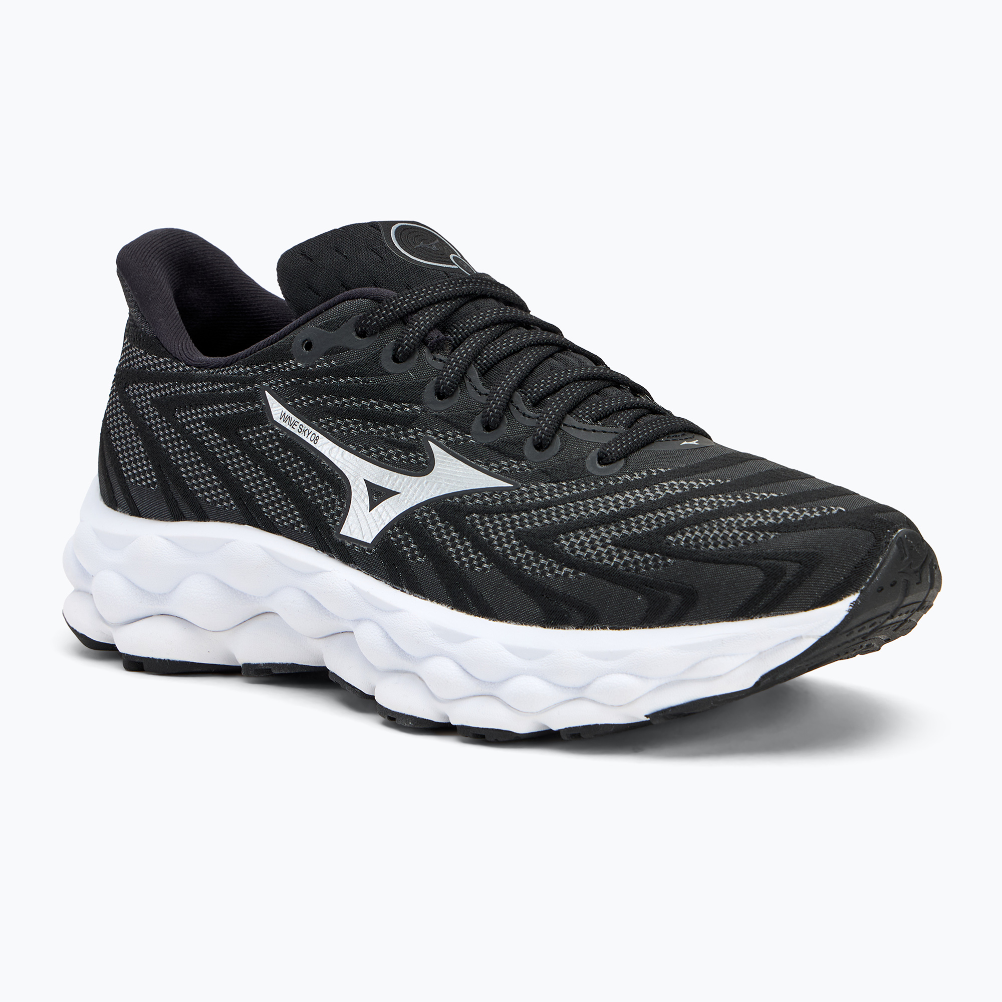 Scarpe da corsa da donna Mizuno Wave Sky 8 nero/argento/bianco (38.5 EU) (Wave Sky 8 J1GD240222)