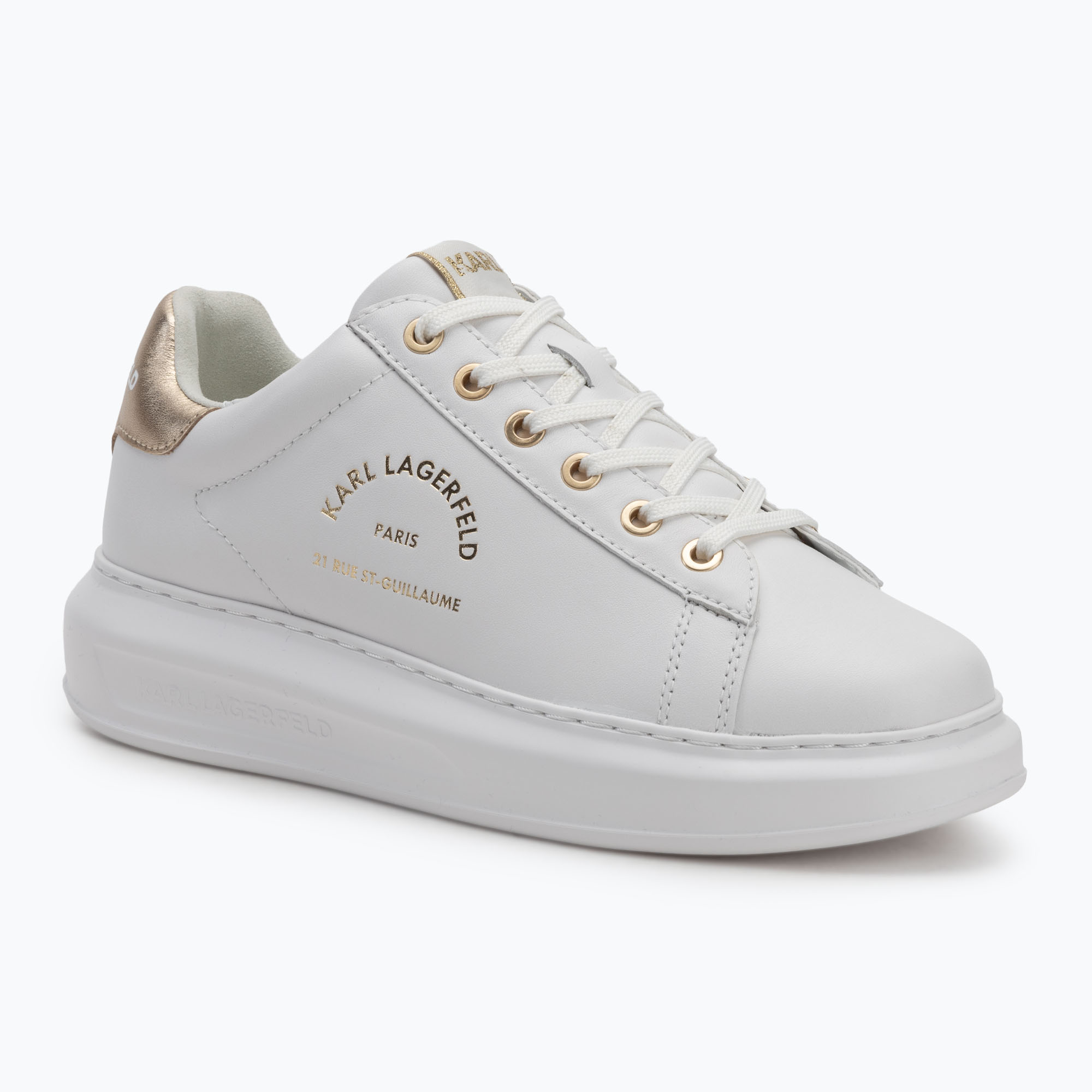 KARL LAGERFELD scarpe da donna Kapri Maison in pelle bianca/oro (38 EU) (Kapri Maison KL62538K 01G)