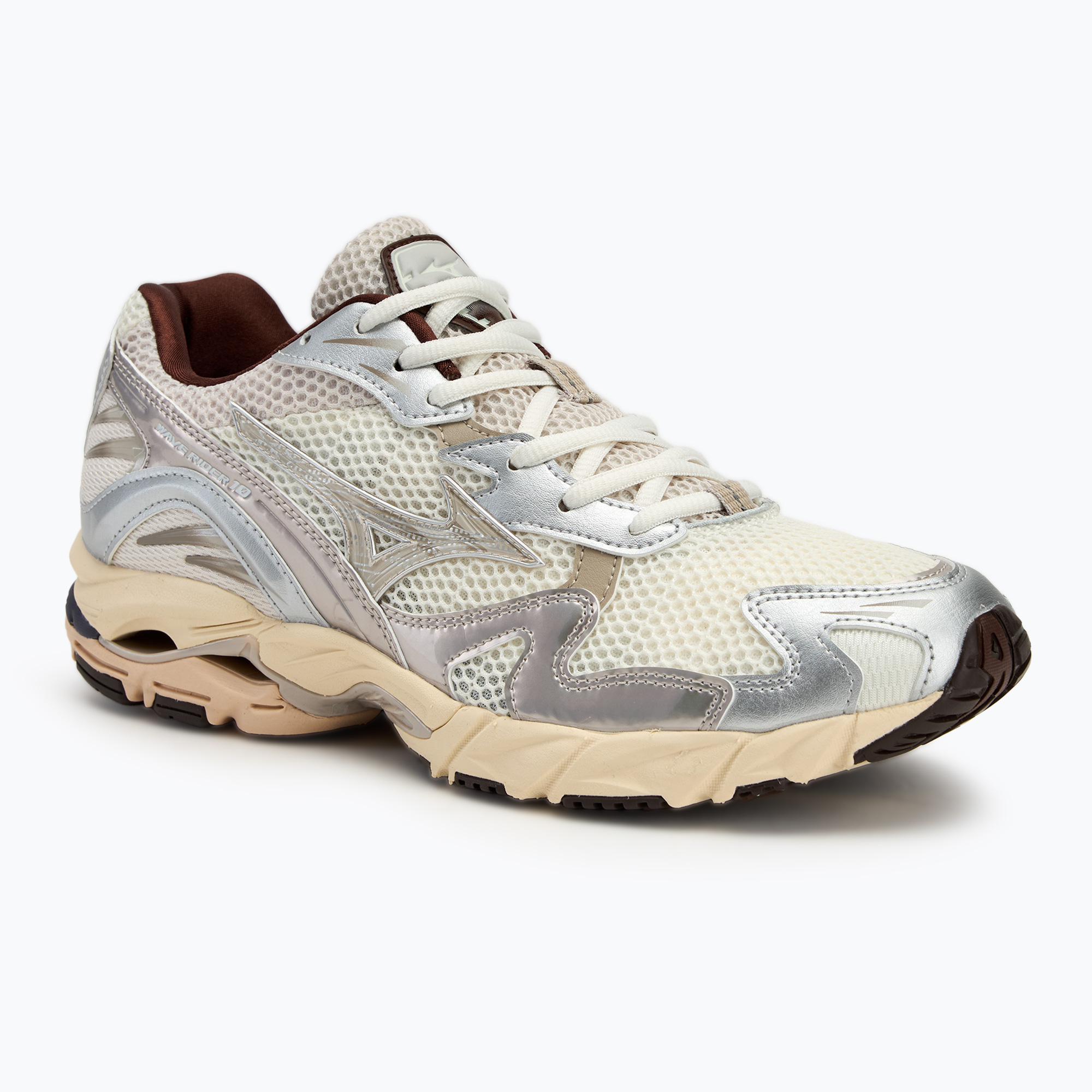 Mizuno Wave Rider 10 scarpe bianco neve/nuvola d'argento/caffe' cicoria (42 EU) (Wave Rider 10 D1GA243103)