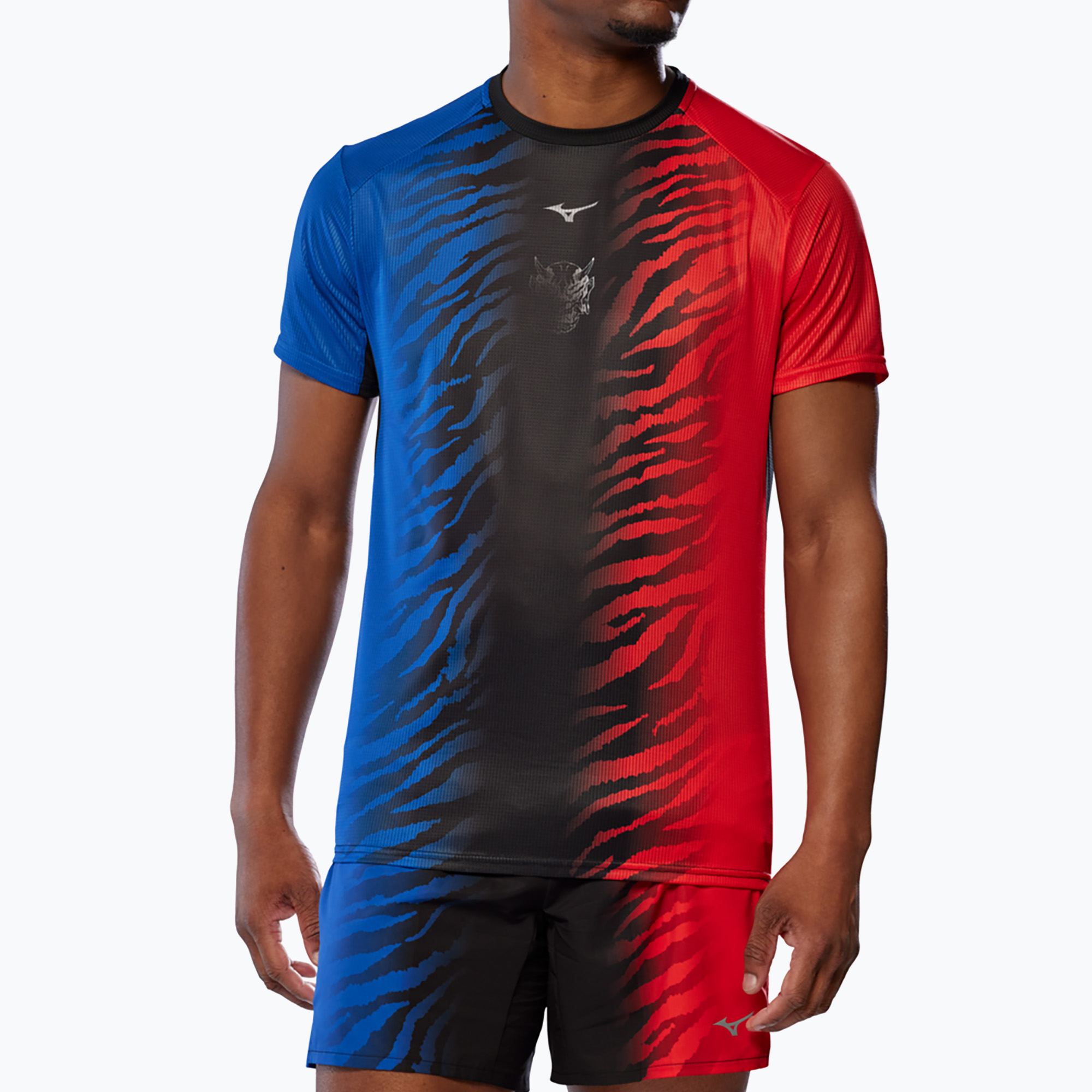 Maglietta da corsa Mizuno DryAeroFlow Graphic Tee Uomo onired / oniblue
