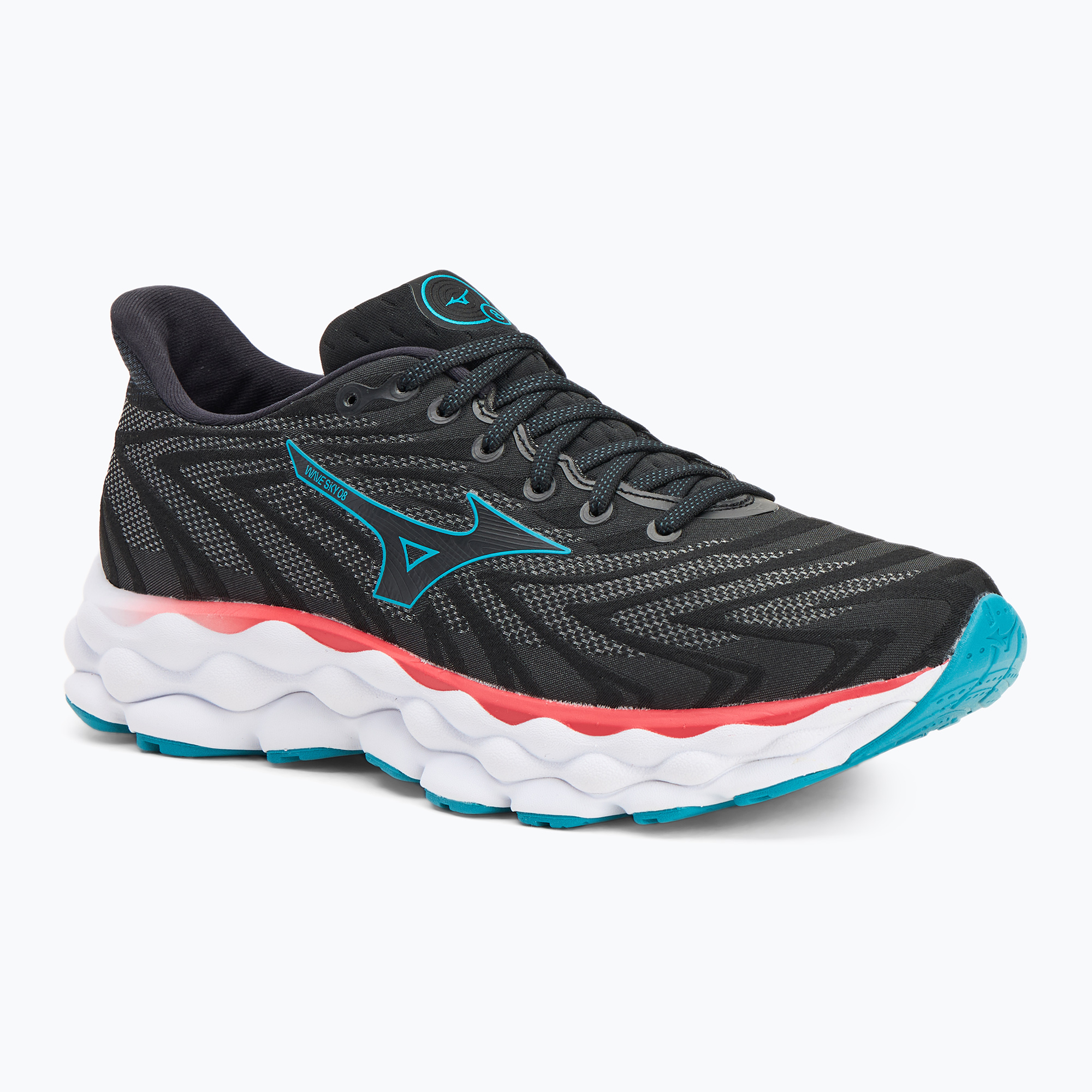 Scarpe da corsa da uomo Mizuno Wave Sky 8 nero/nero/blu smalto (43 EU) (Wave Sky 8 J1GC240255)