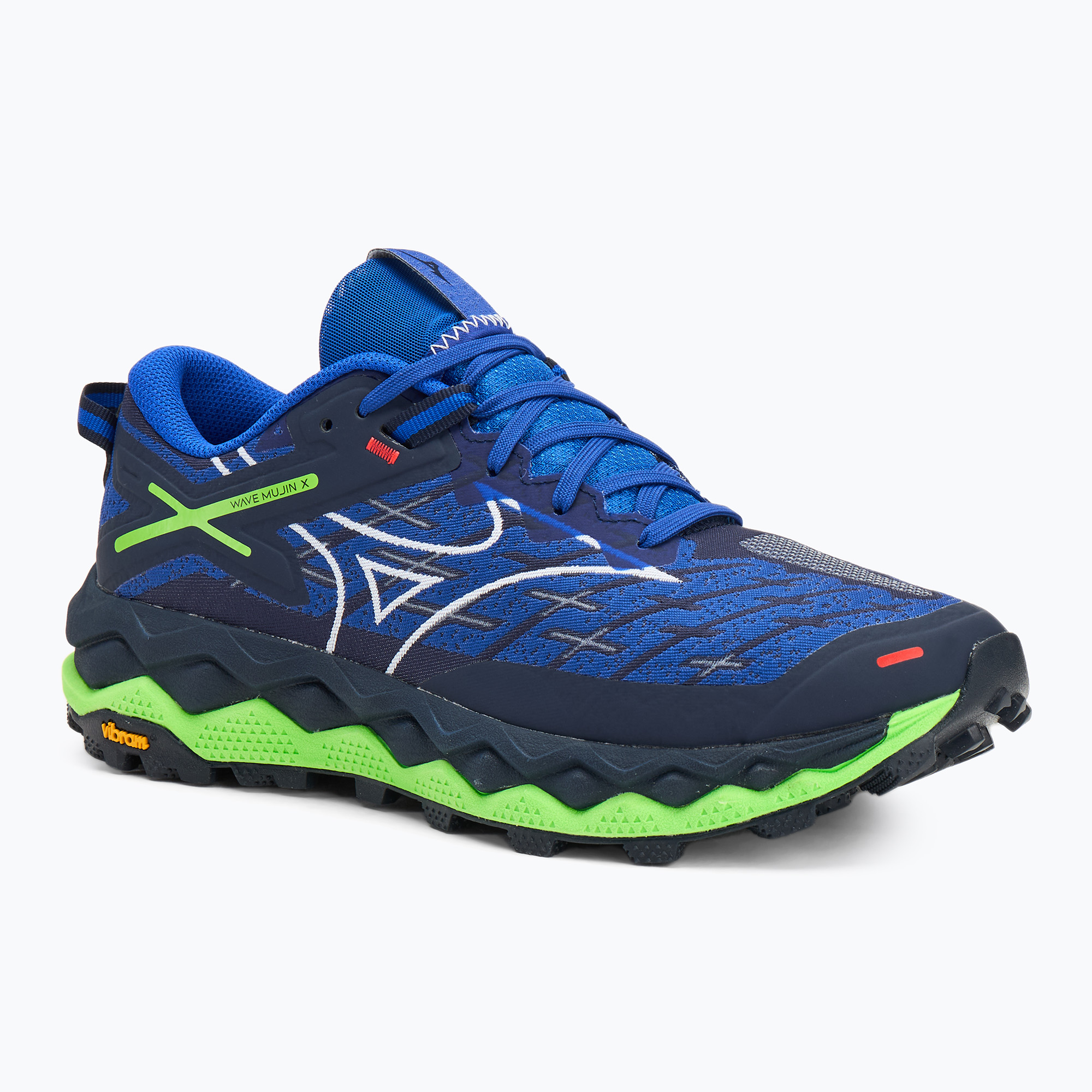 Scarpe da corsa da uomo Mizuno Wave Mujin 10 reflex blu c/bianco/verde gecko