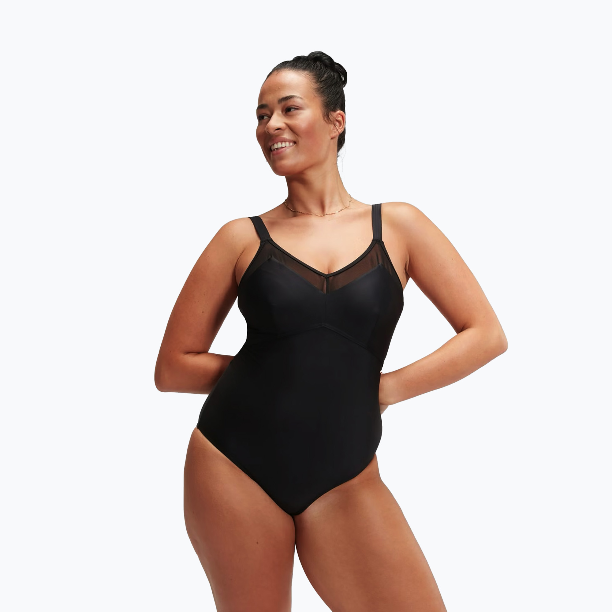 Costume da bagno intero Speedo Shaping Mesh Detail Nero (36) (Shaping Mesh Detail One Piece 8-0037000001)