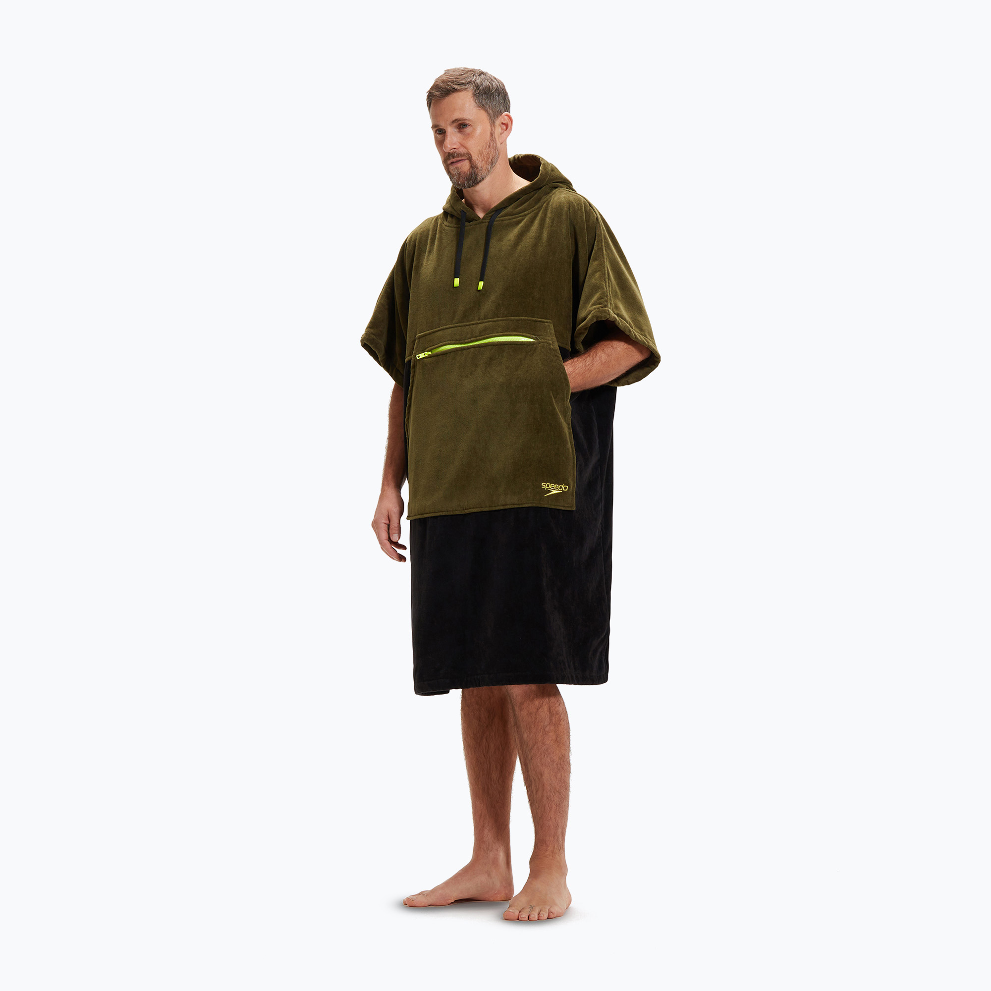 Speedo Swim Poncho S nero/giallo acido (M) (Swim Poncho 8-00364916732)