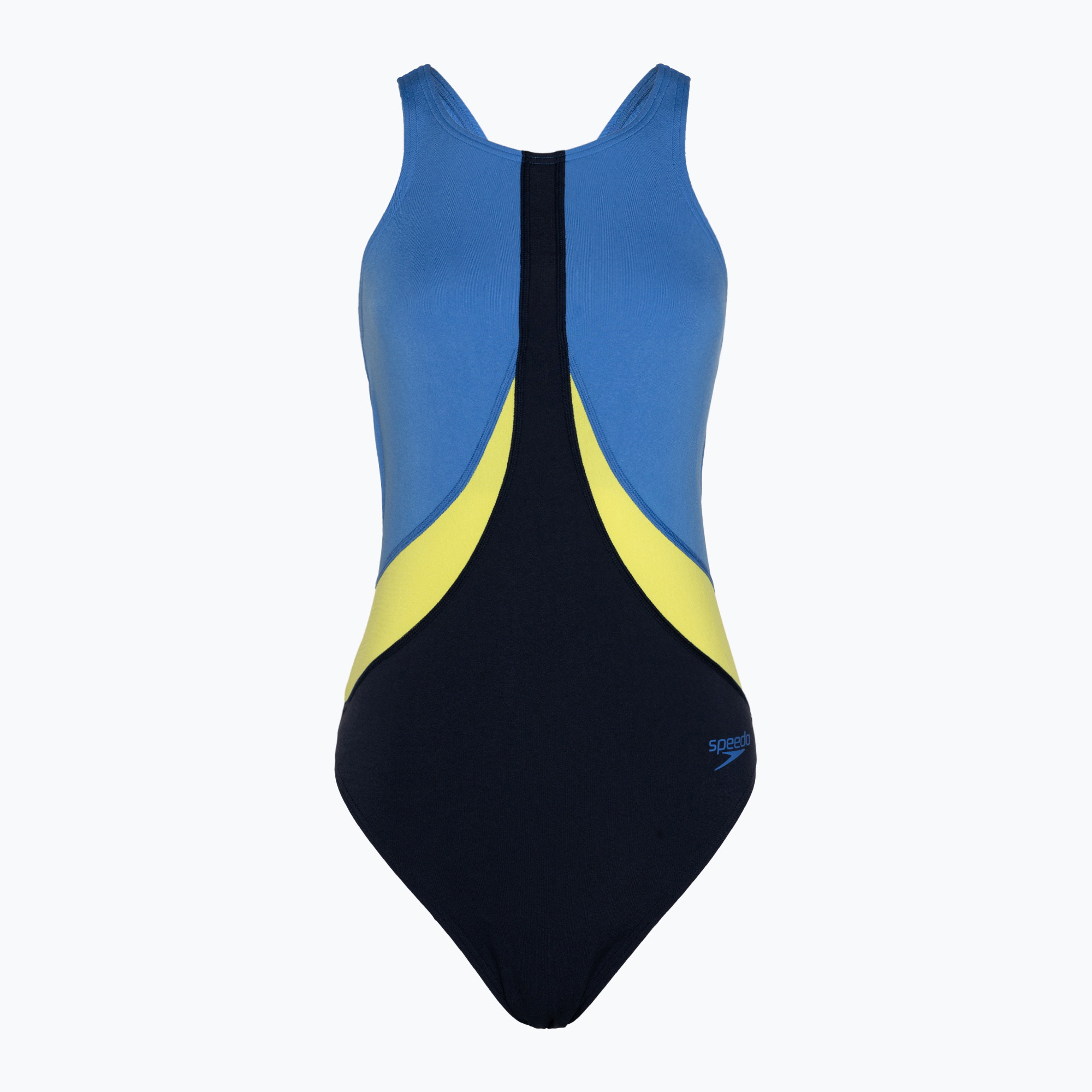 Costume da bagno Speedo Colourblock Highneck Crossback true navy/sevres blue/lemon drizzle (34) (Colourblock Highneck Crossback 8-00305917690)