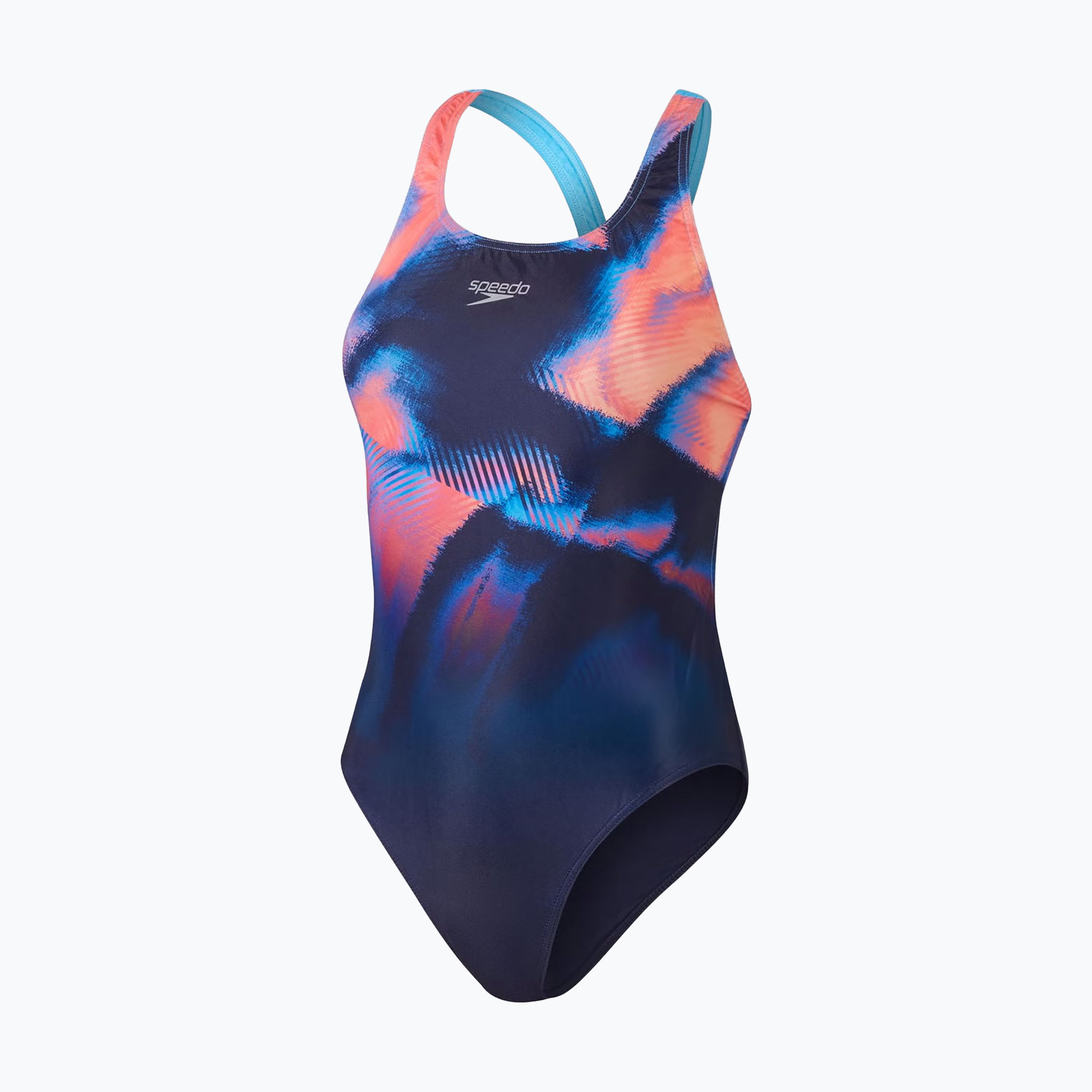 Speedo Placement Digital Powerback costume da bagno intero true navy/siren red/punch blue (34) (Placement Digital Powerback 8-00314817587)