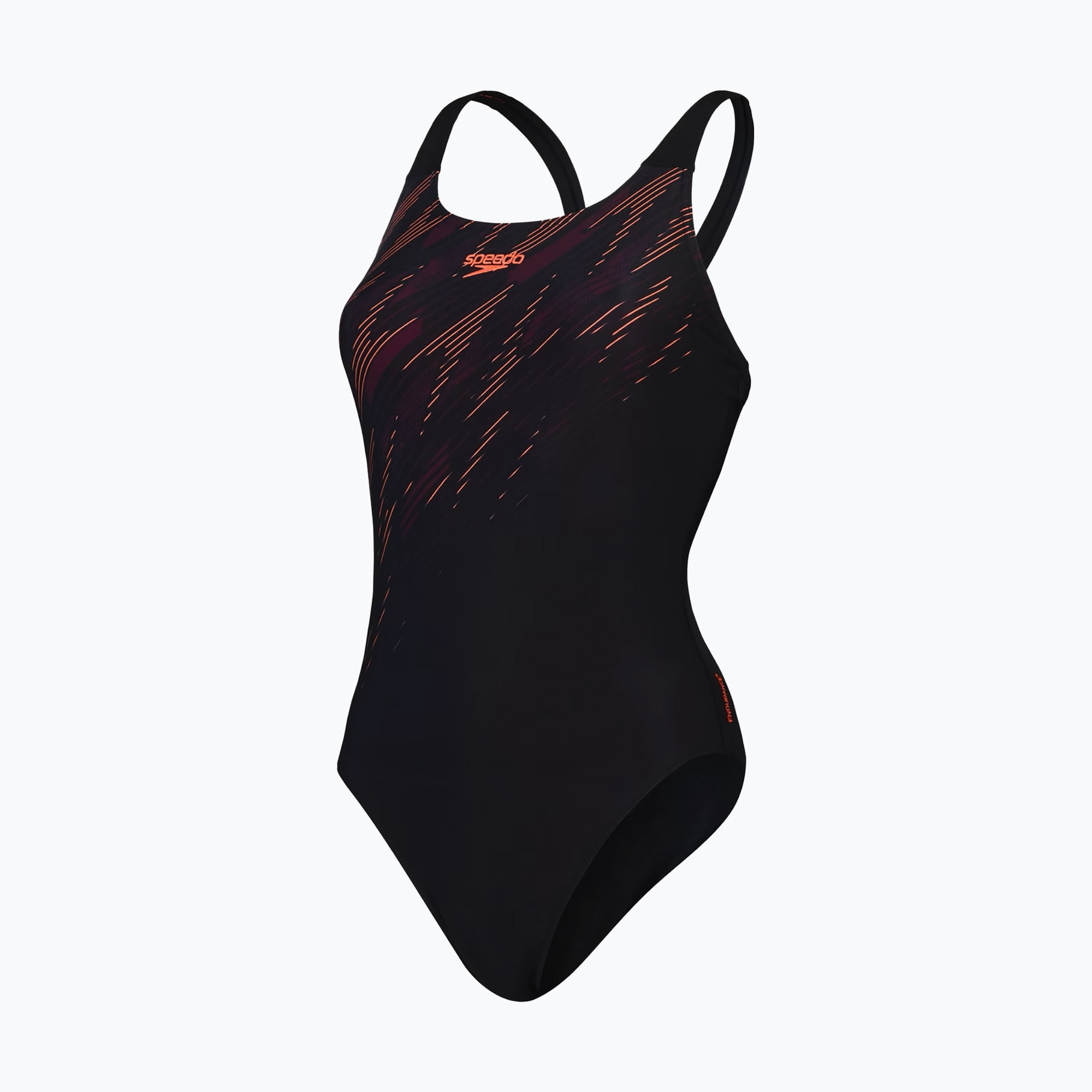 Costume intero Speedo HyperBoom Placement Muscleback nero/rosso/plum dandy (36) (HyperBoom Placement Muscleback 8-0869417525)