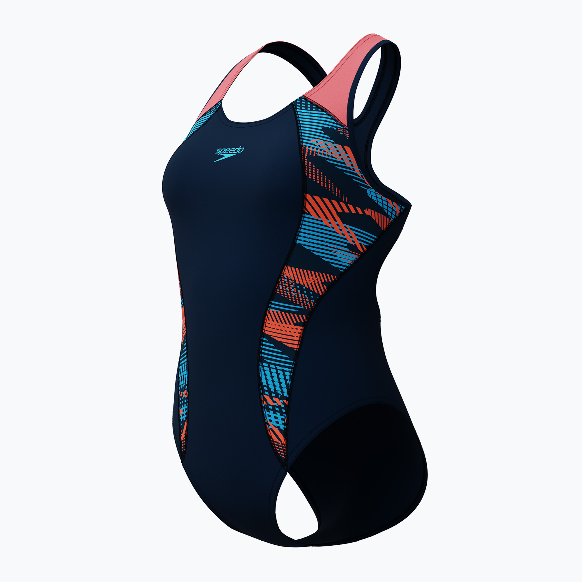 Speedo Placement Laneback costume intero donna zoom boom placement/true navy (38) (Placement Laneback 8-00305418176)