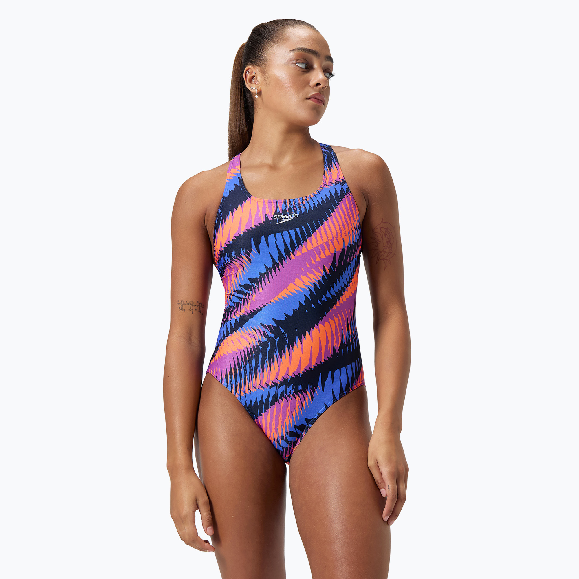 Speedo costume da bagno intero donna Allover Digital Powerback razor sharp/diva (32) (Allover Digital Powerback 8-00406618167)