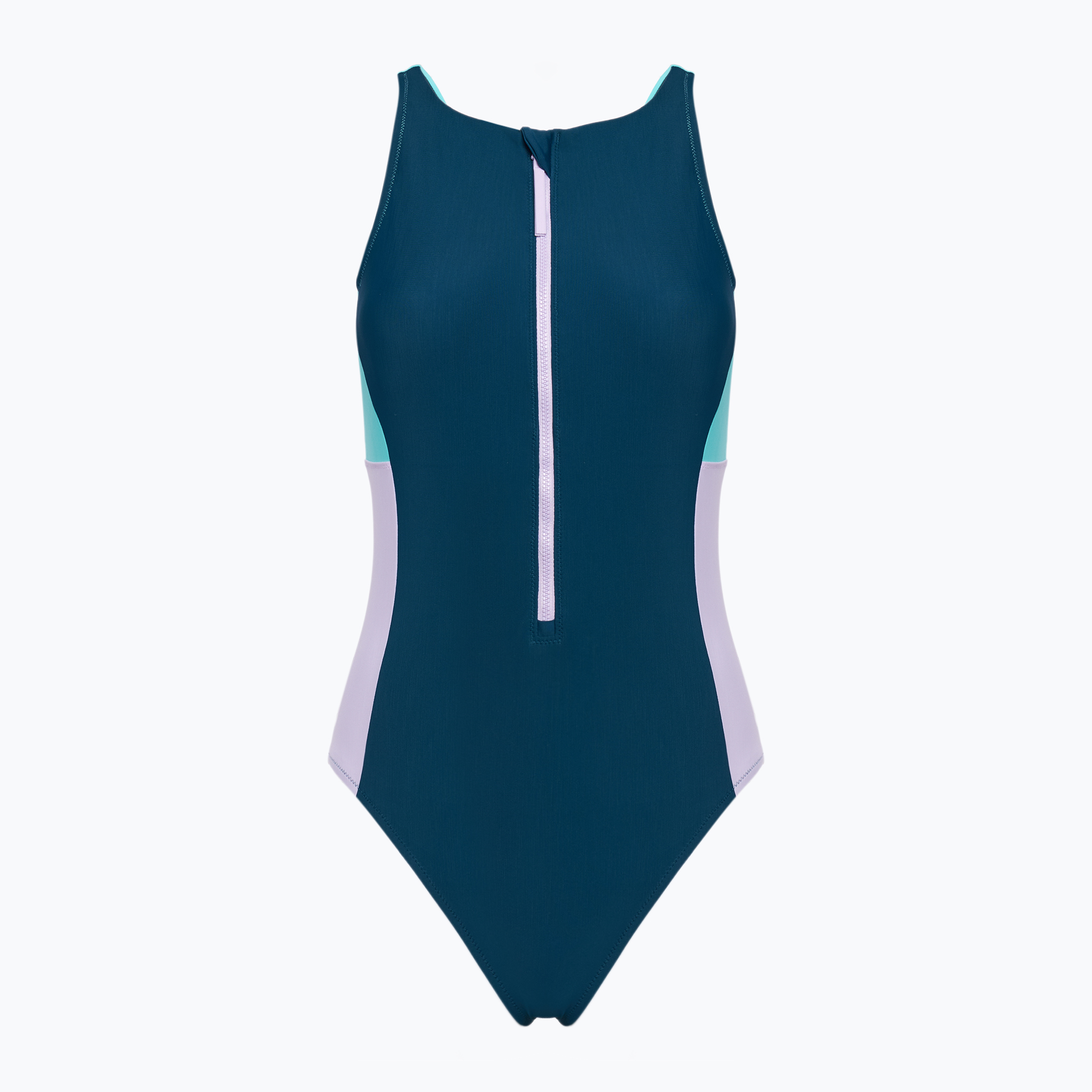 Speedo costume da bagno intero donna Zip Colorblock verde scuro (XL) (Zip Colorblock 8-00403416009)