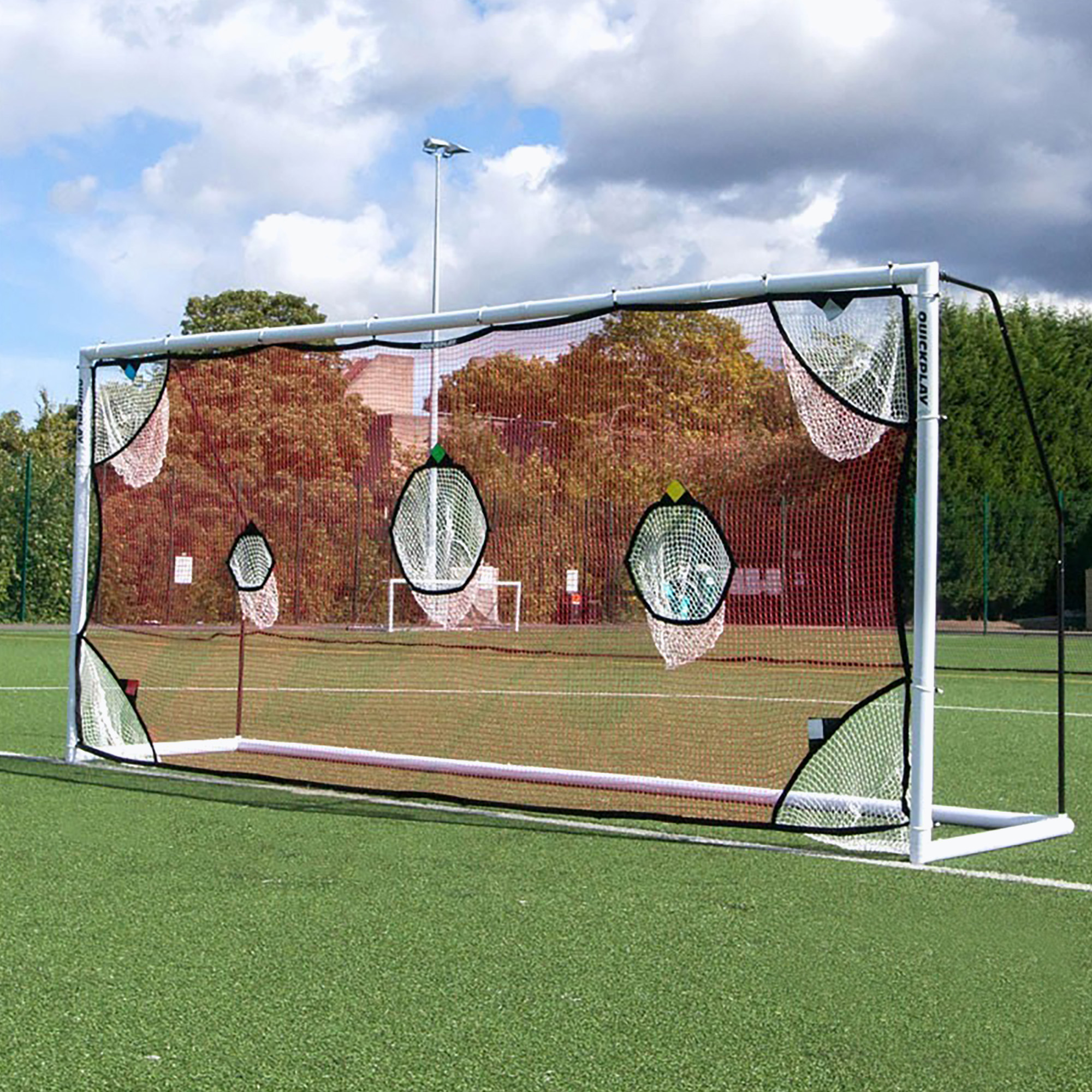 Rete da calcio QuickPlay QP0863 bianco/nero (4.9 x 2.1 m) (Target Net QP0863)