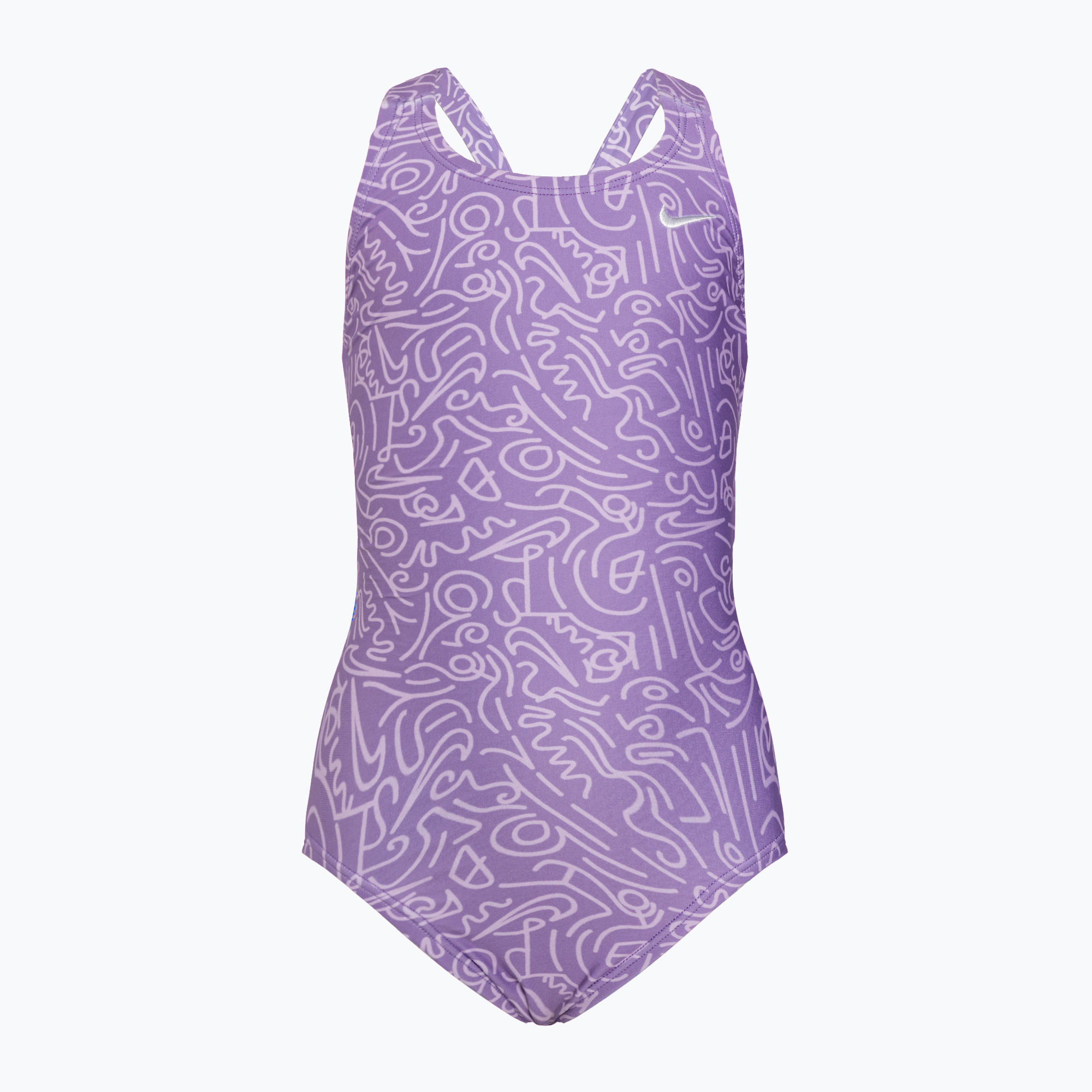 Costume intero da bambino Nike Hydrastrong Multi Print Fastback space purple (130-140 (S)) (Hydrastrong Multi Print Fastback NESSD045)