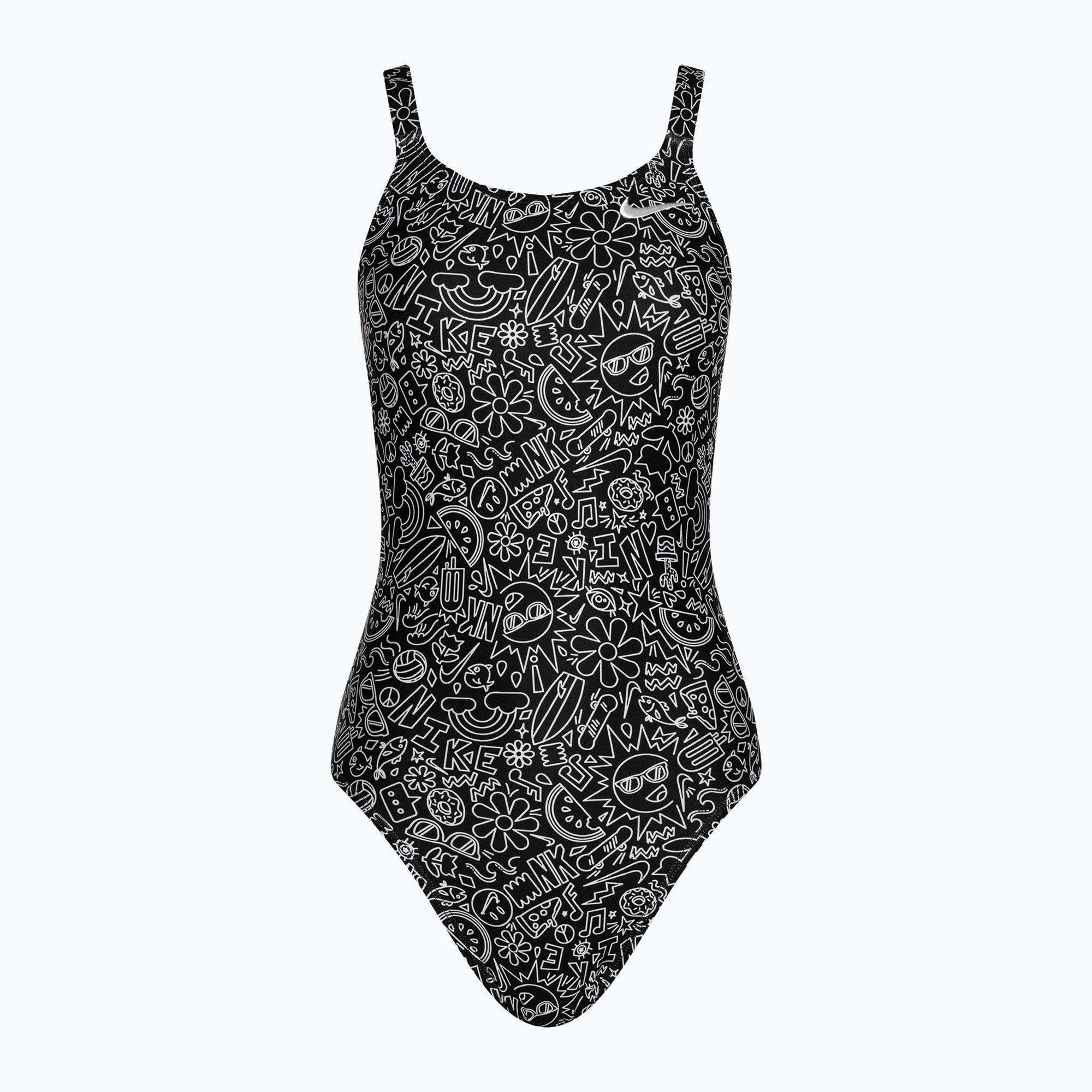 Costume intero donna Nike Hydrastrong Solid Fastback nero (38) (Hydrastrong Multi Print Fastback NESSE004-001)