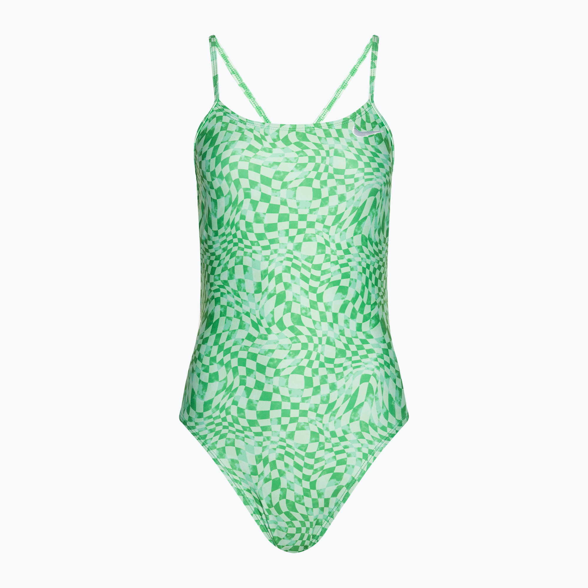 Costume intero da donna Nike Hydrastrong Cutout verde shock (34) (Hydrastrong Multi Print Cutout NESSE006-366)