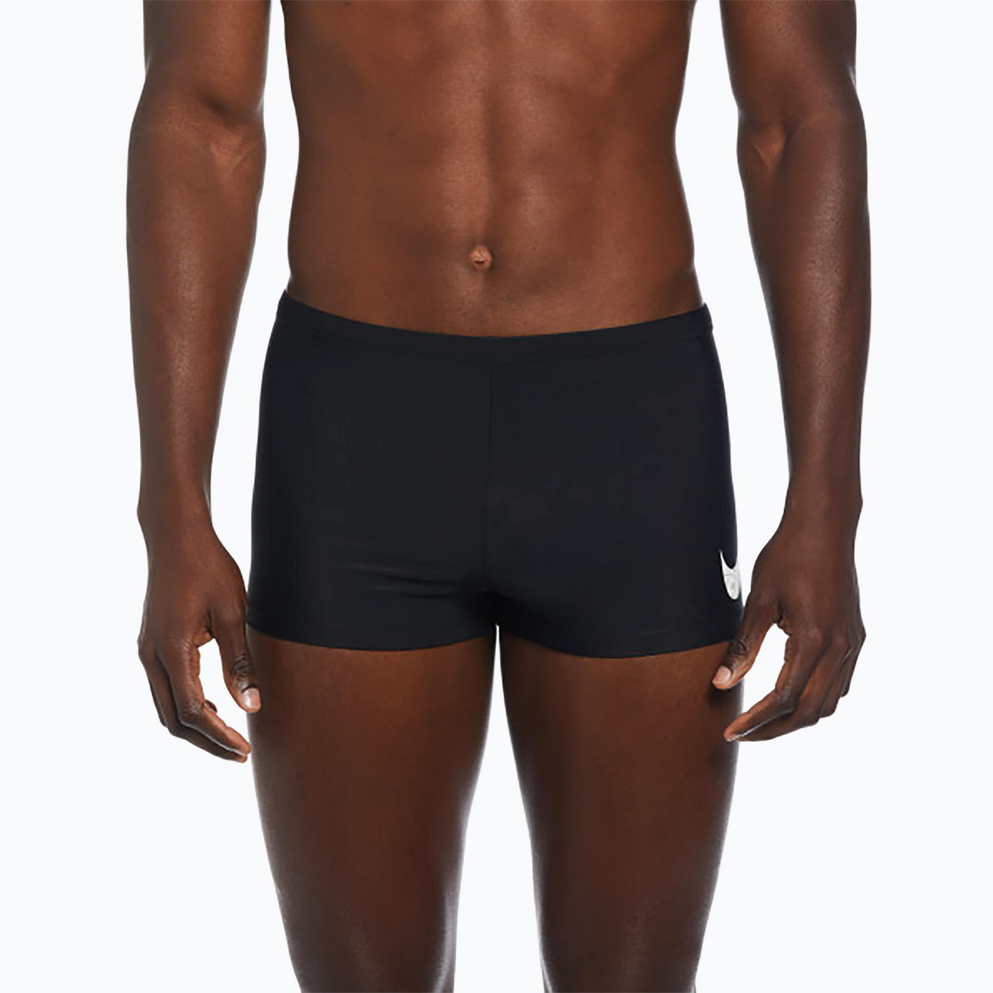 Uomo Nike Tossed Swoosh Square Leg boxer da bagno nero (XS) (Tossed Swoosh Square Leg NESSE646-001)