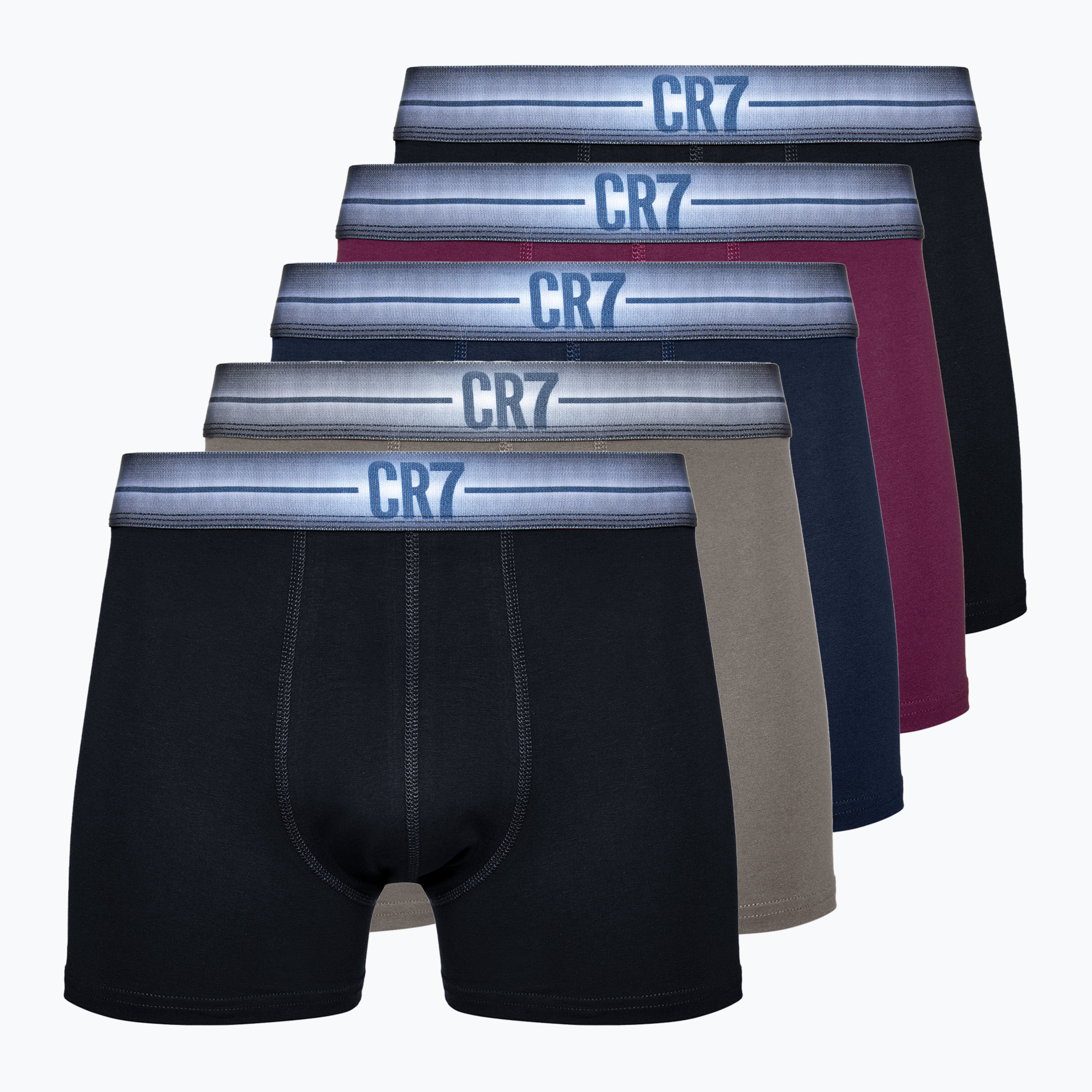 Boxer CR7 Basic Trunk da uomo 5 paia multicolore (S) (Basic Trunk 300-8123-4900)