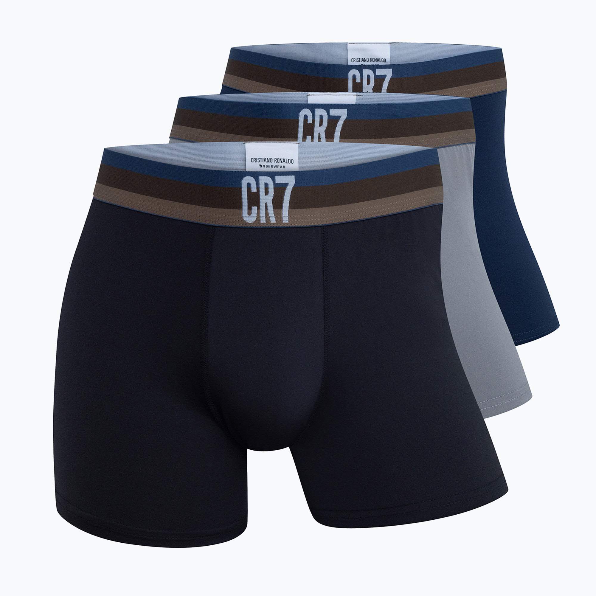 Boxer CR7 Basic Trunk da uomo 3 paia 2114 multicolore (XL) (Basic Trunk 300-8199-49-2114)