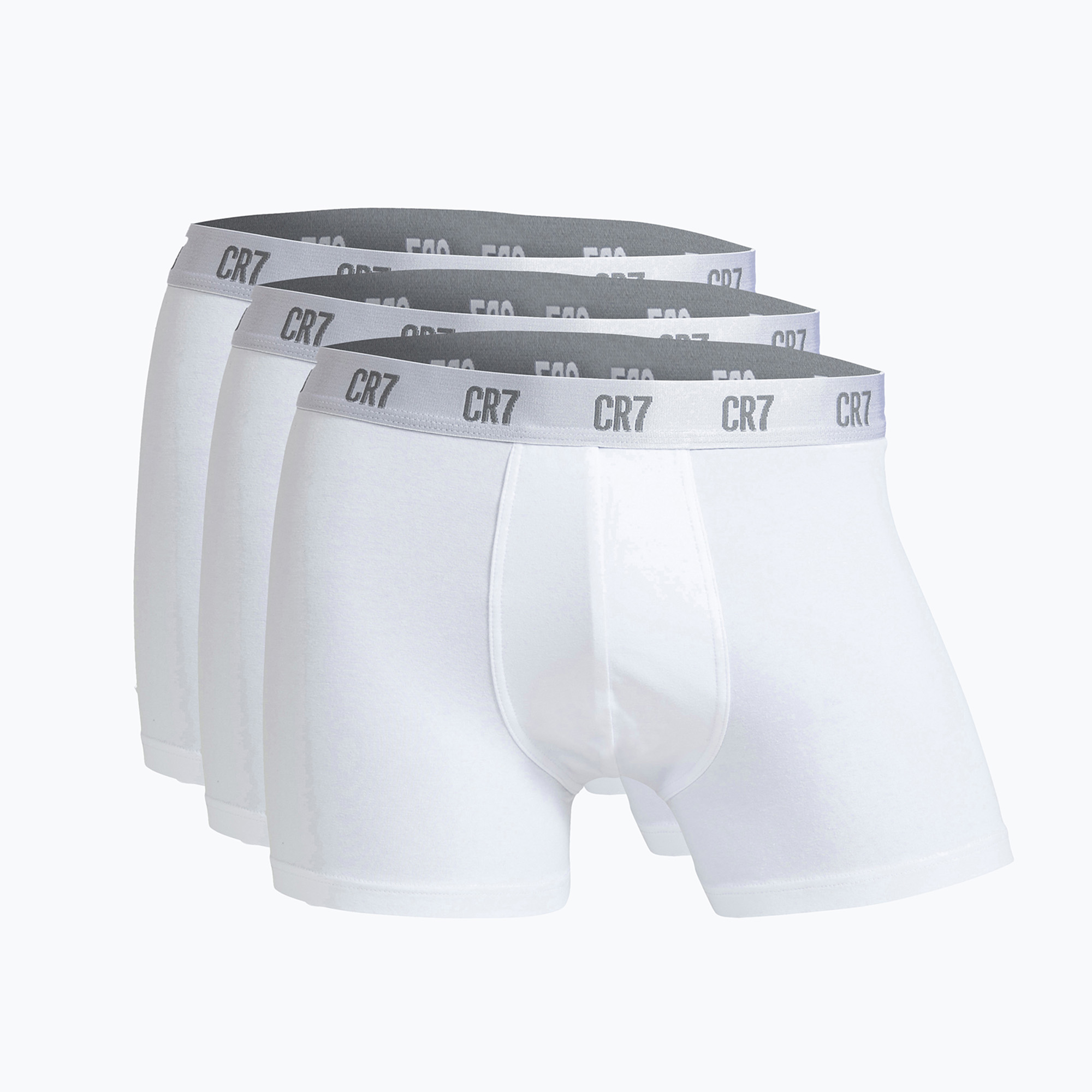 Boxer CR7 Basic Trunk da uomo 3 paia bianco (2XL) (Basic Trunk 300-8100-49-100)
